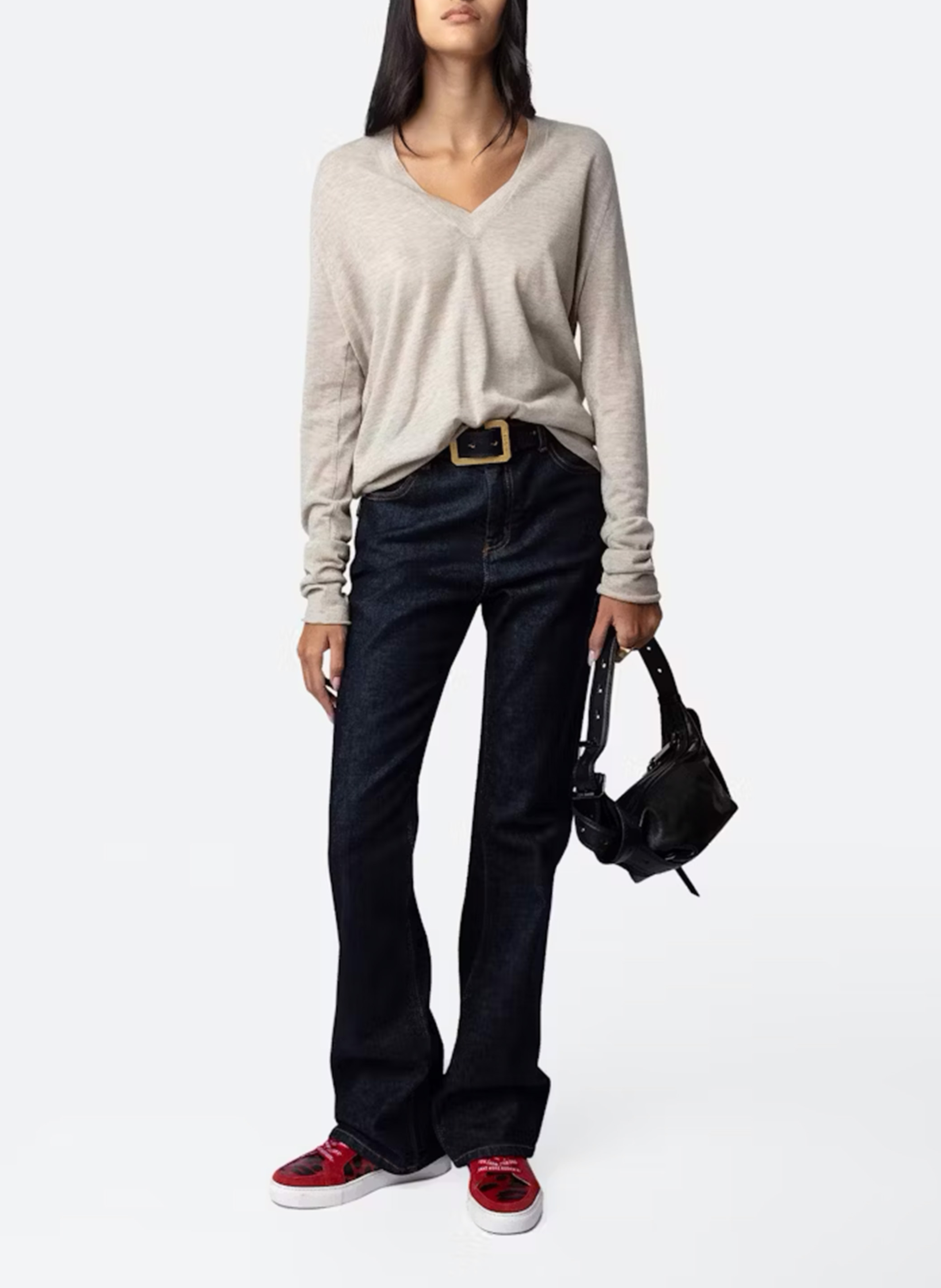 Kaschmirpullover mit V-Ausschnitt ZADIG&VOLTAIRE Beige