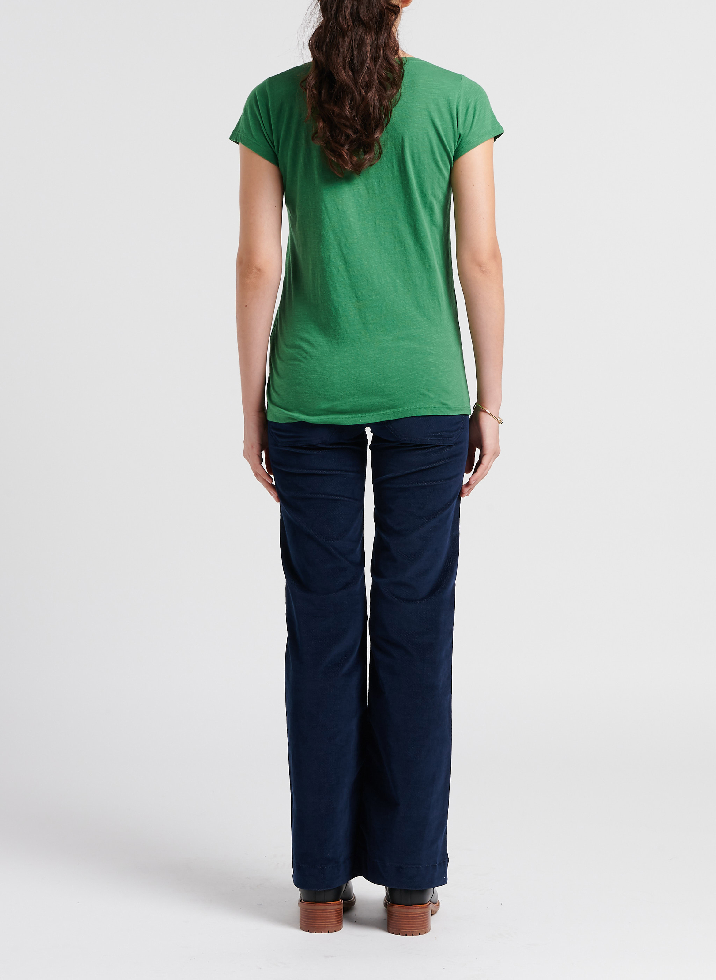 Pantalon évasé en coton mélangé ACQUAVERDE Bleu