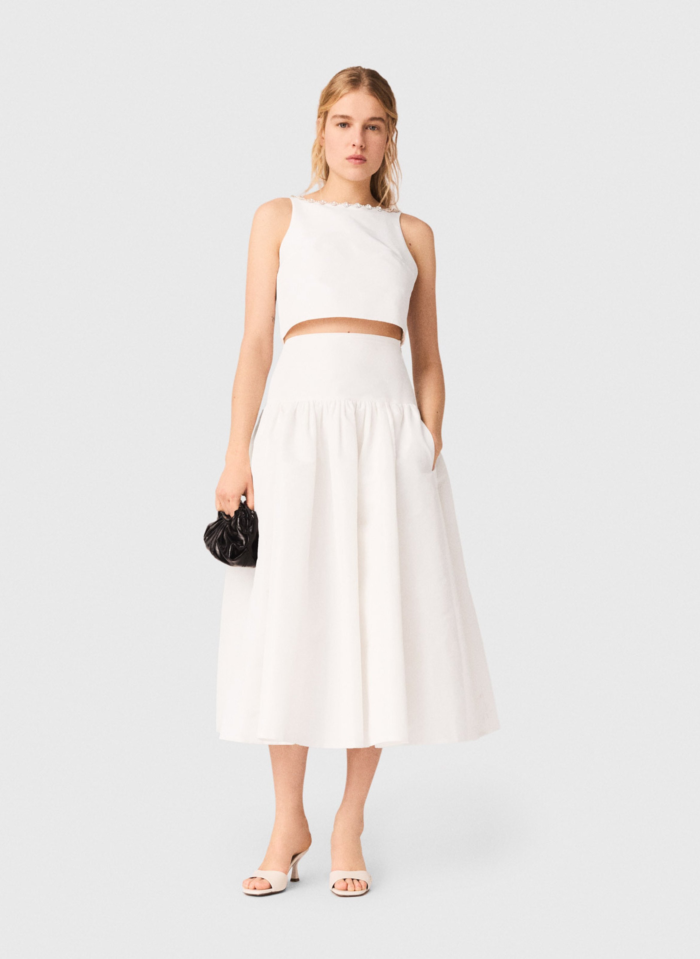 Top court strass MAJE Blanc