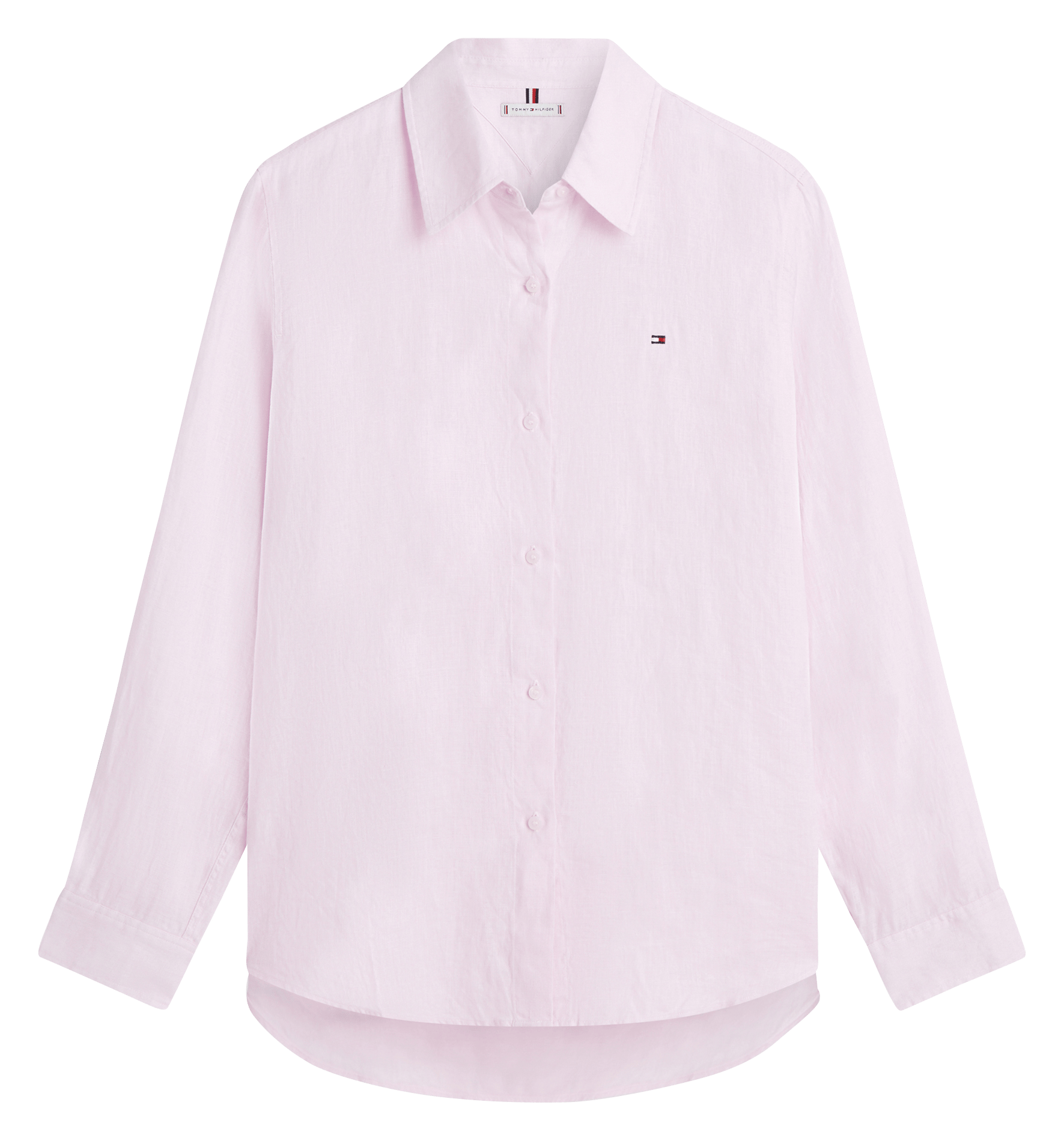 Straight linen shirt with classic collar TOMMY HILFIGER Purple