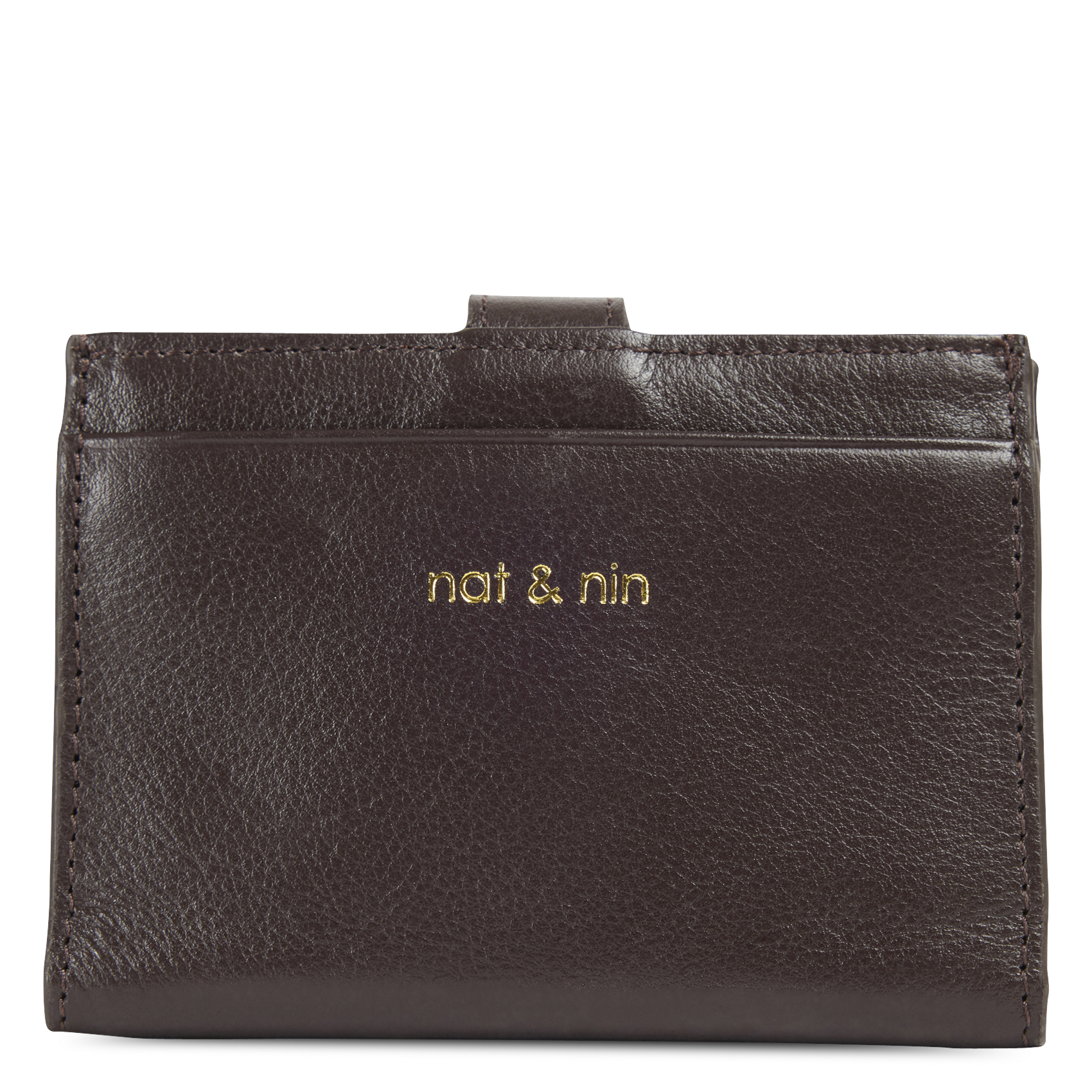 Effen leren kaarthouder NAT & NIN