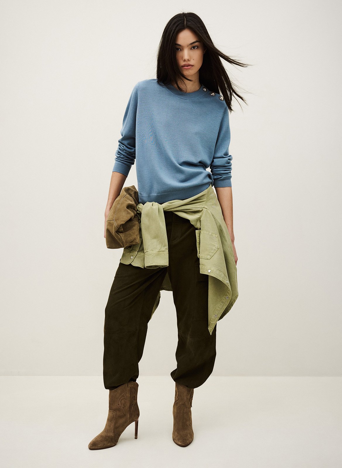 Straight round-neck wool sweater BA&SH Blue