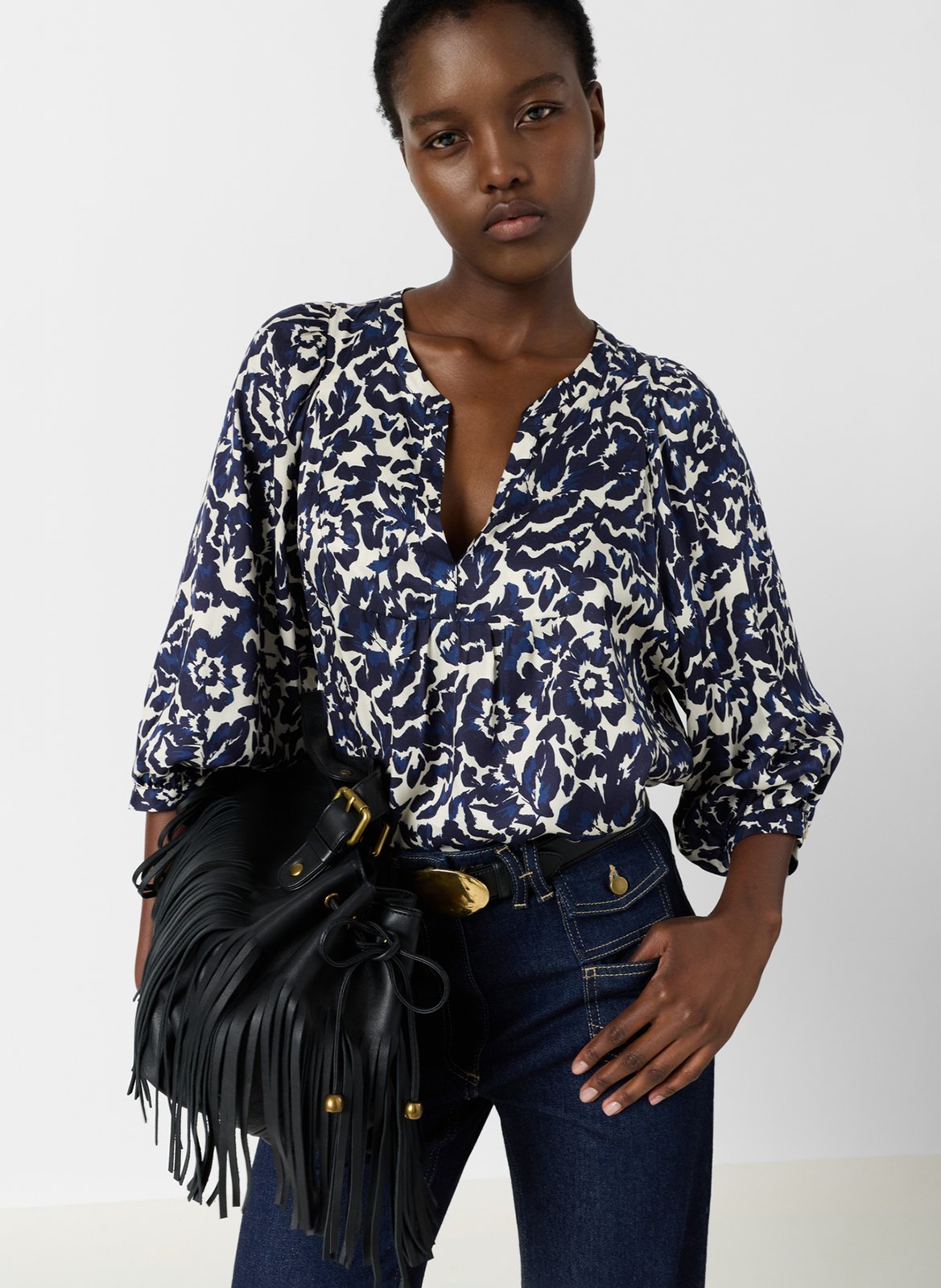 Bolouse col tunisien  GERARD DAREL Bleu