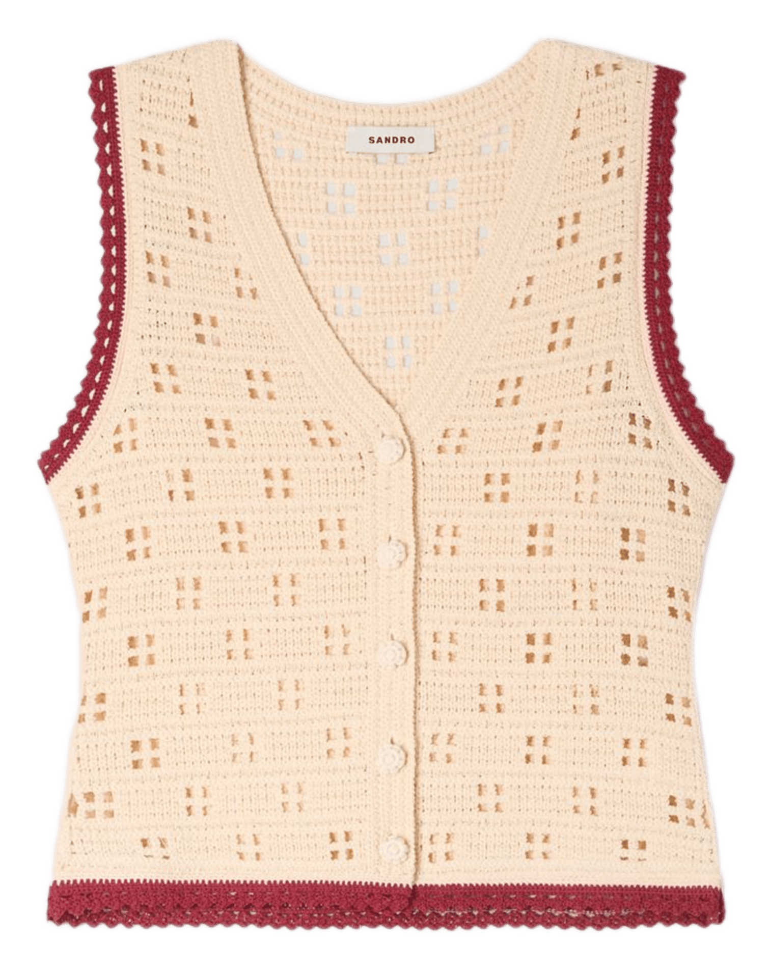 V-neck top SANDRO Beige