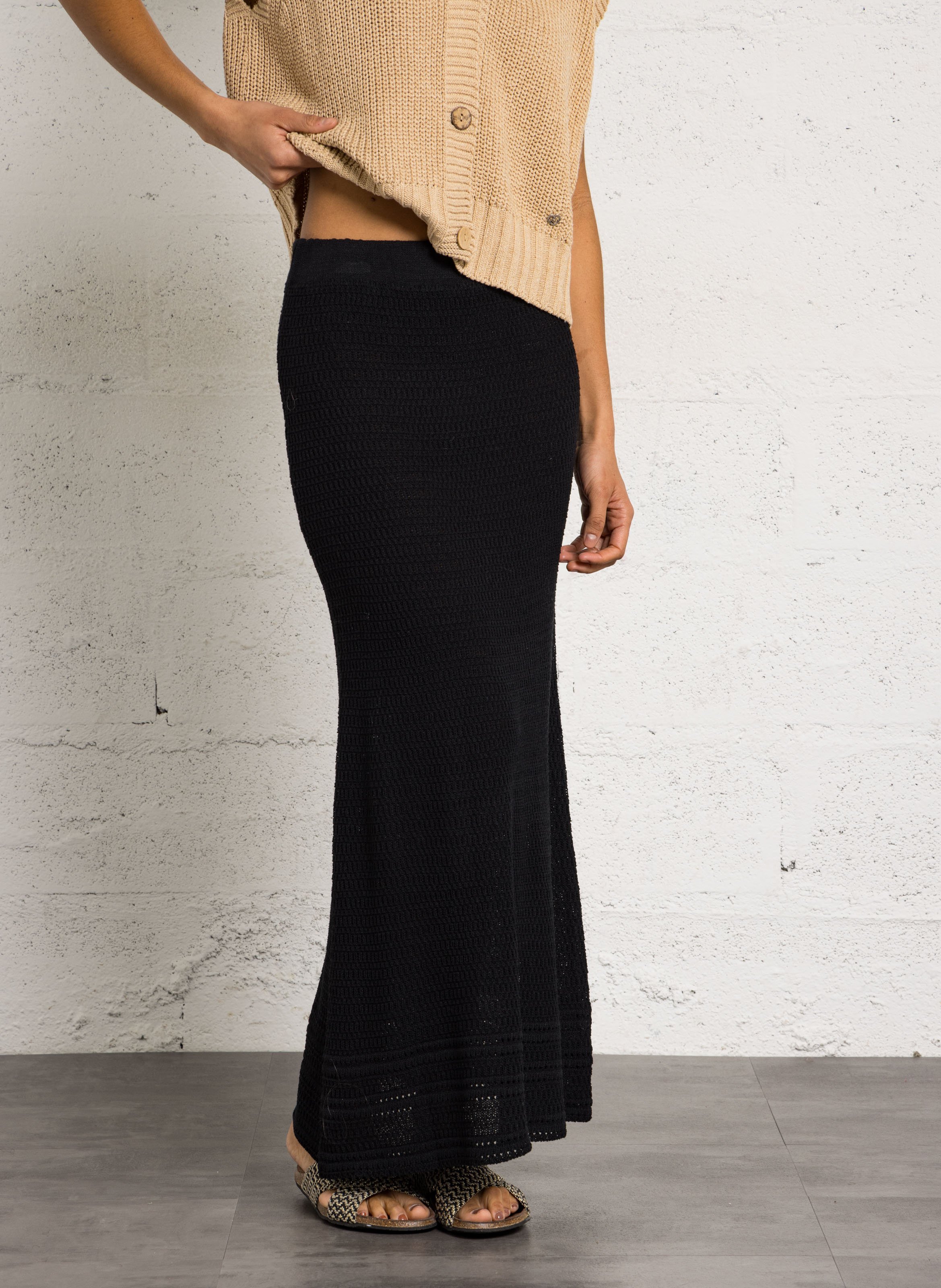 Jupe évasée en maille ajourée SEE U SOON