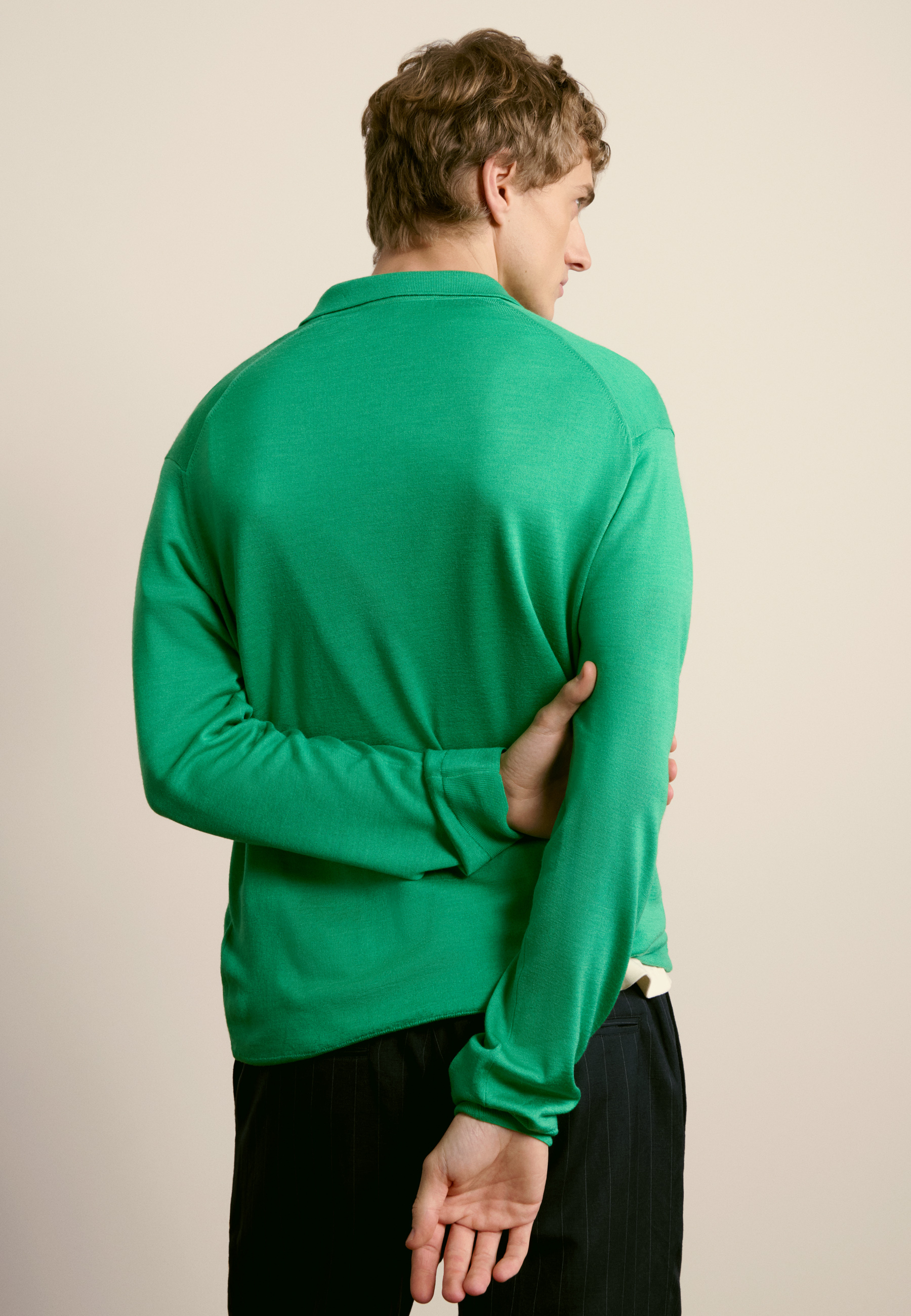 Wool and silk polo neck sweater MAISON MONTAGUT Green