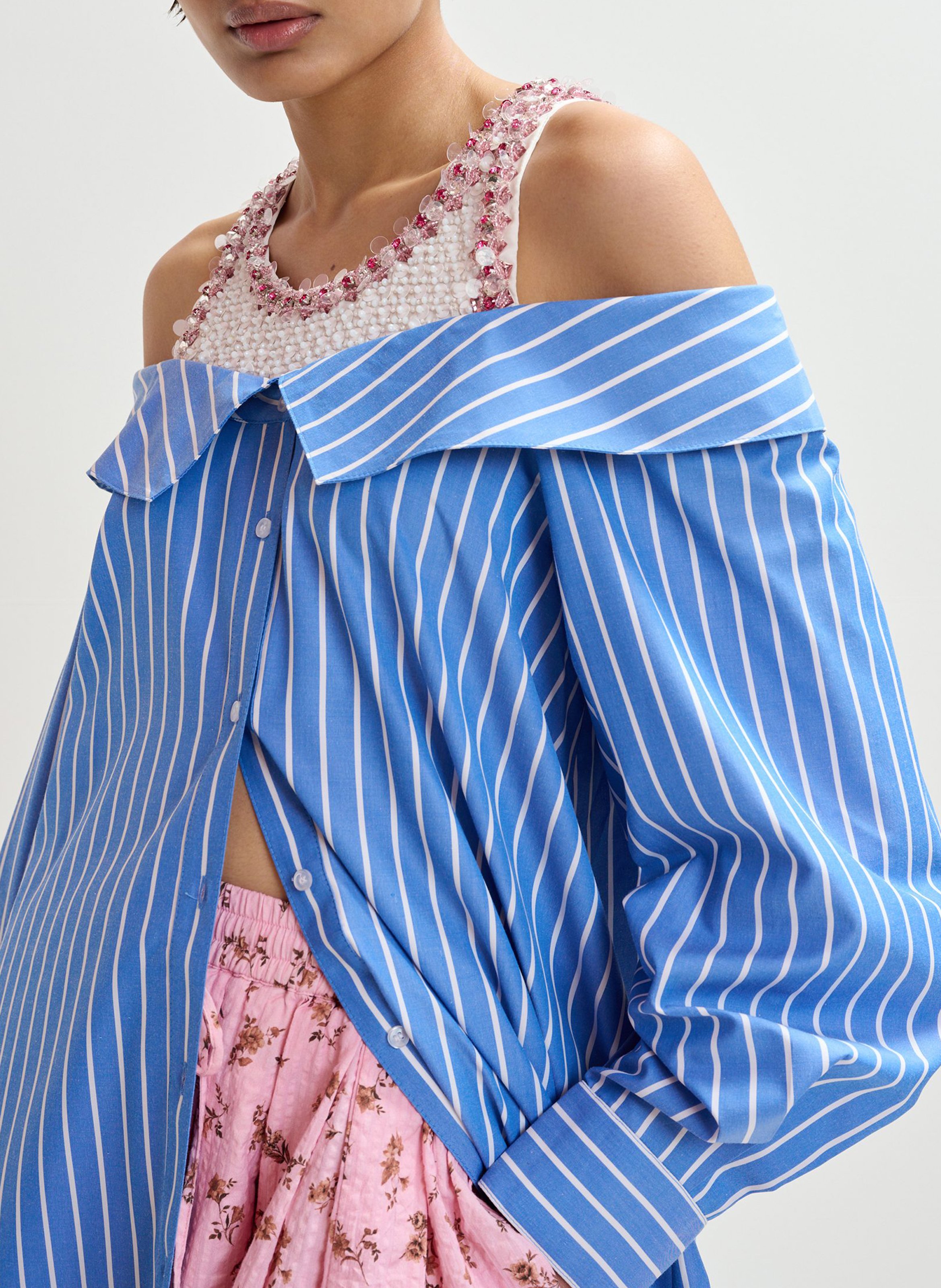 Striped shirt dress ESSENTIEL ANTWERP Blue