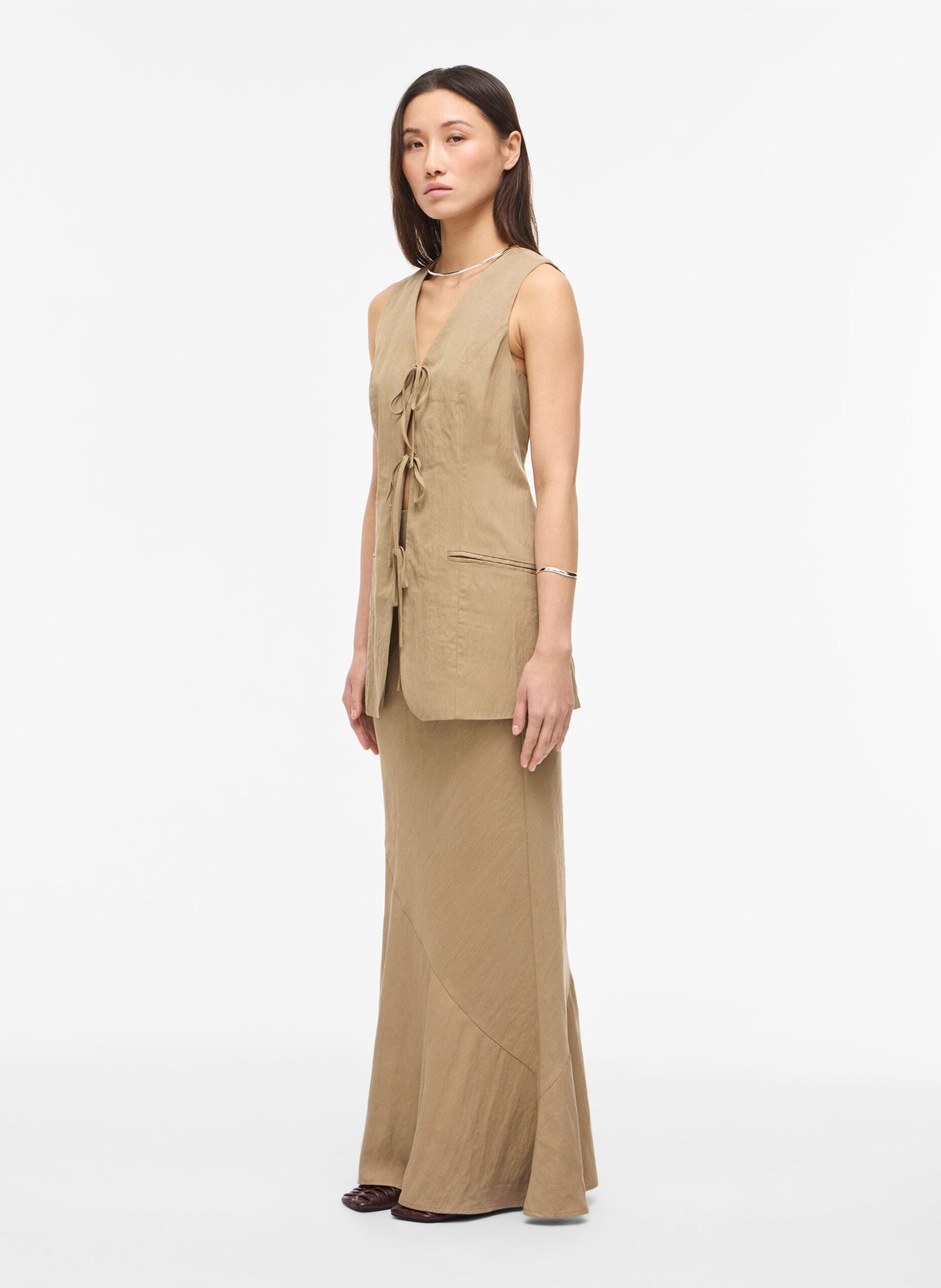 Top cintré col v ROUGE EDIT Marron