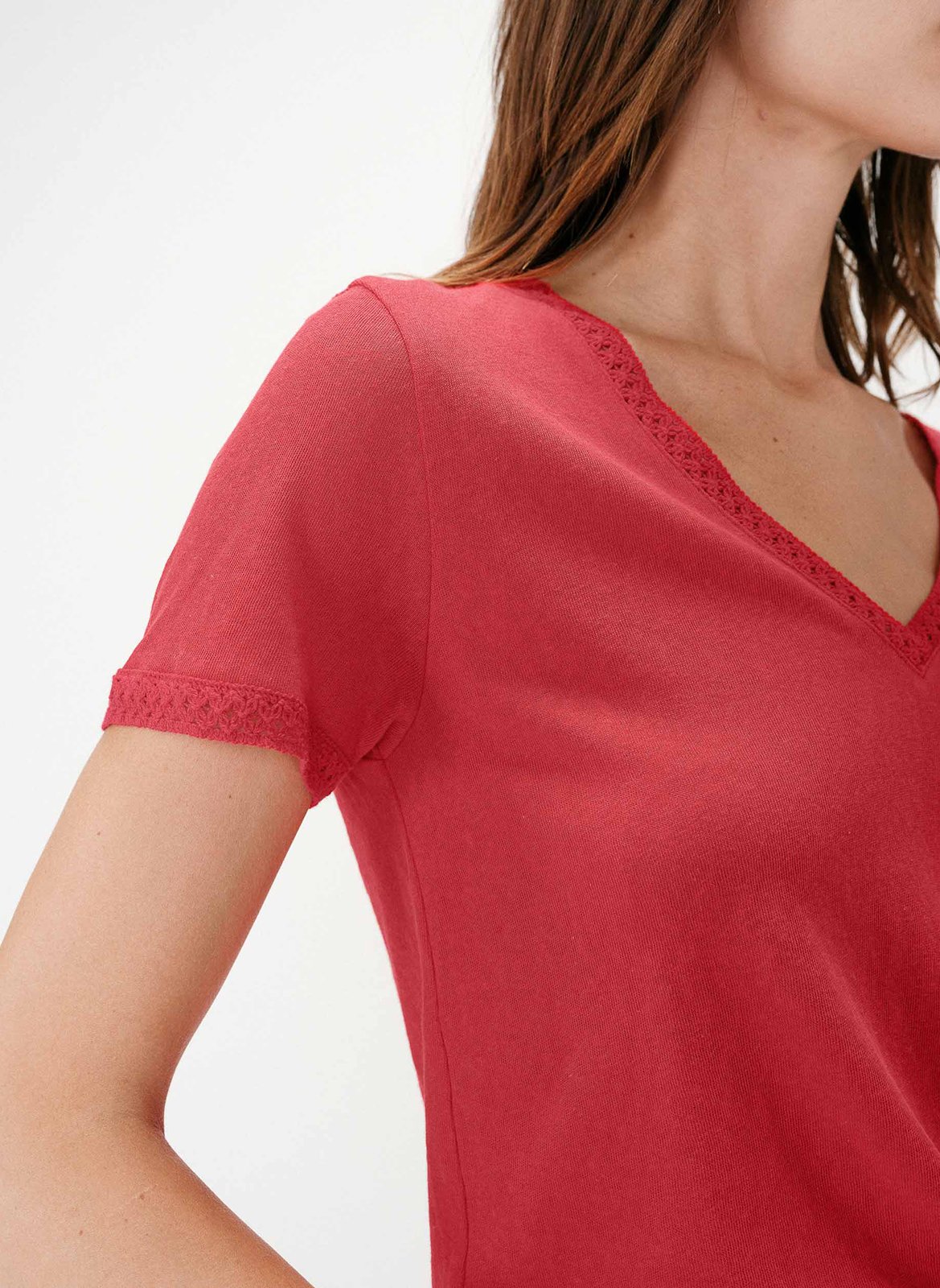 Basic cotton-mix T-shirt GRACE ET MILA Red