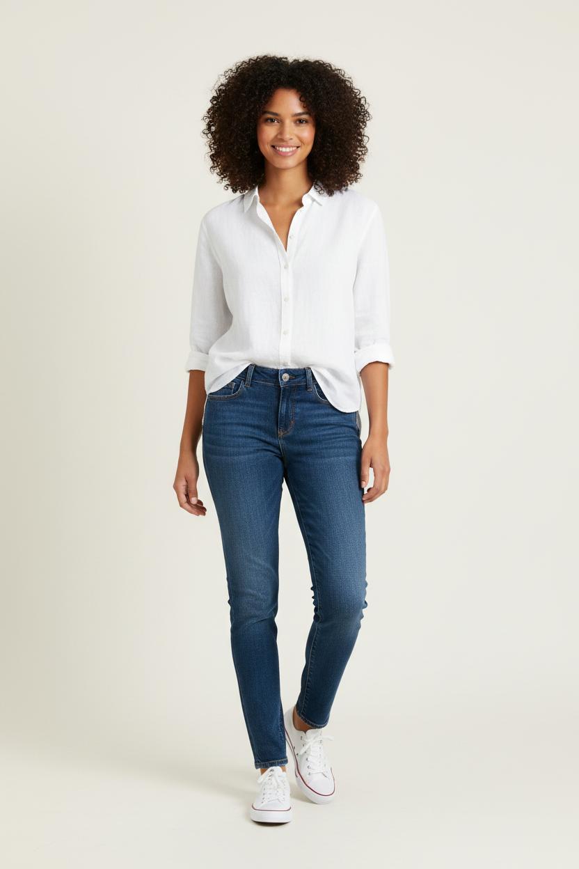 Cropped slim jeans with studs CLOSED - Seconde Main Blue