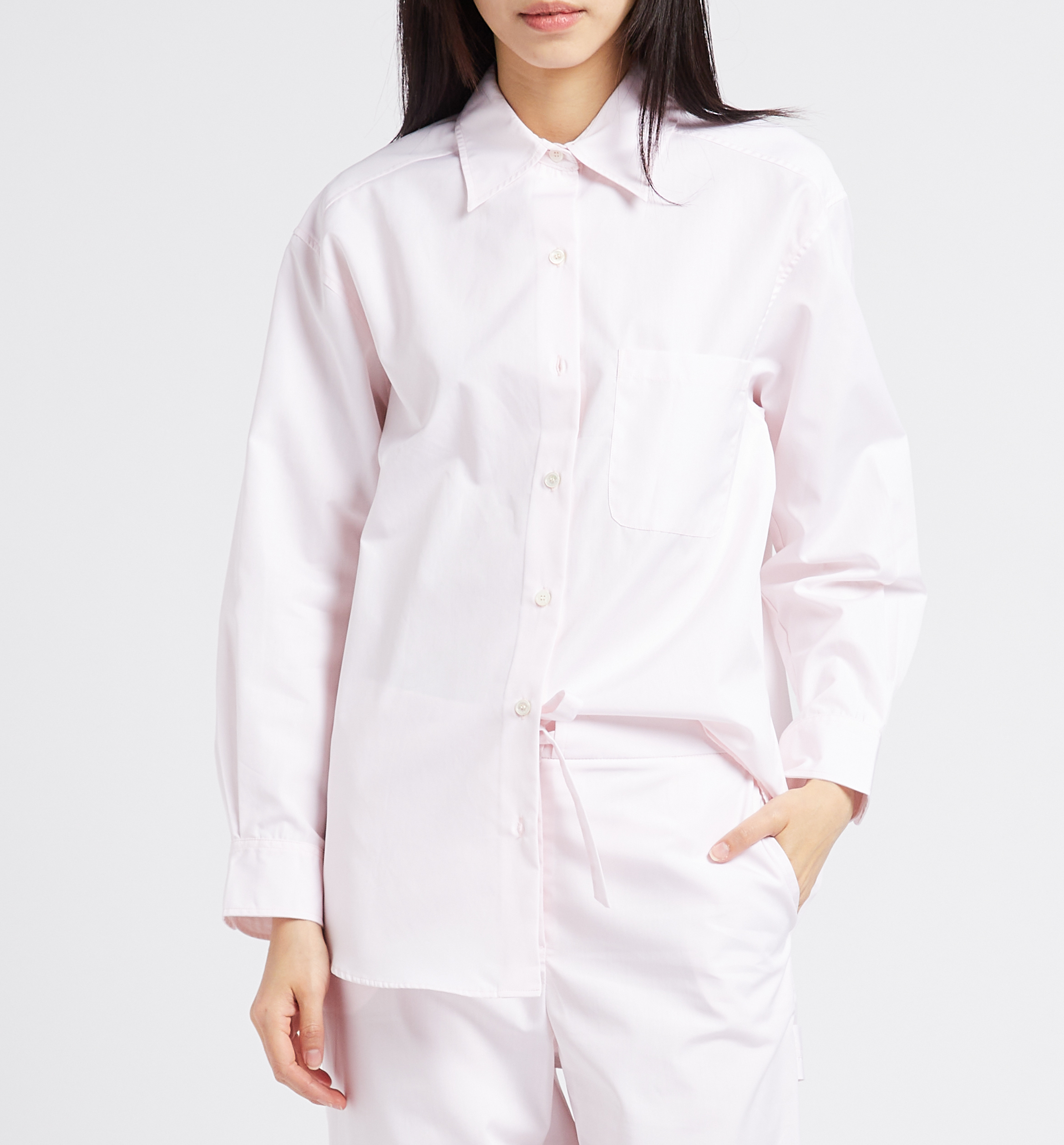 Weites Baumwollhemd mit klassischem Kragen PAUL AND JOE Rosa