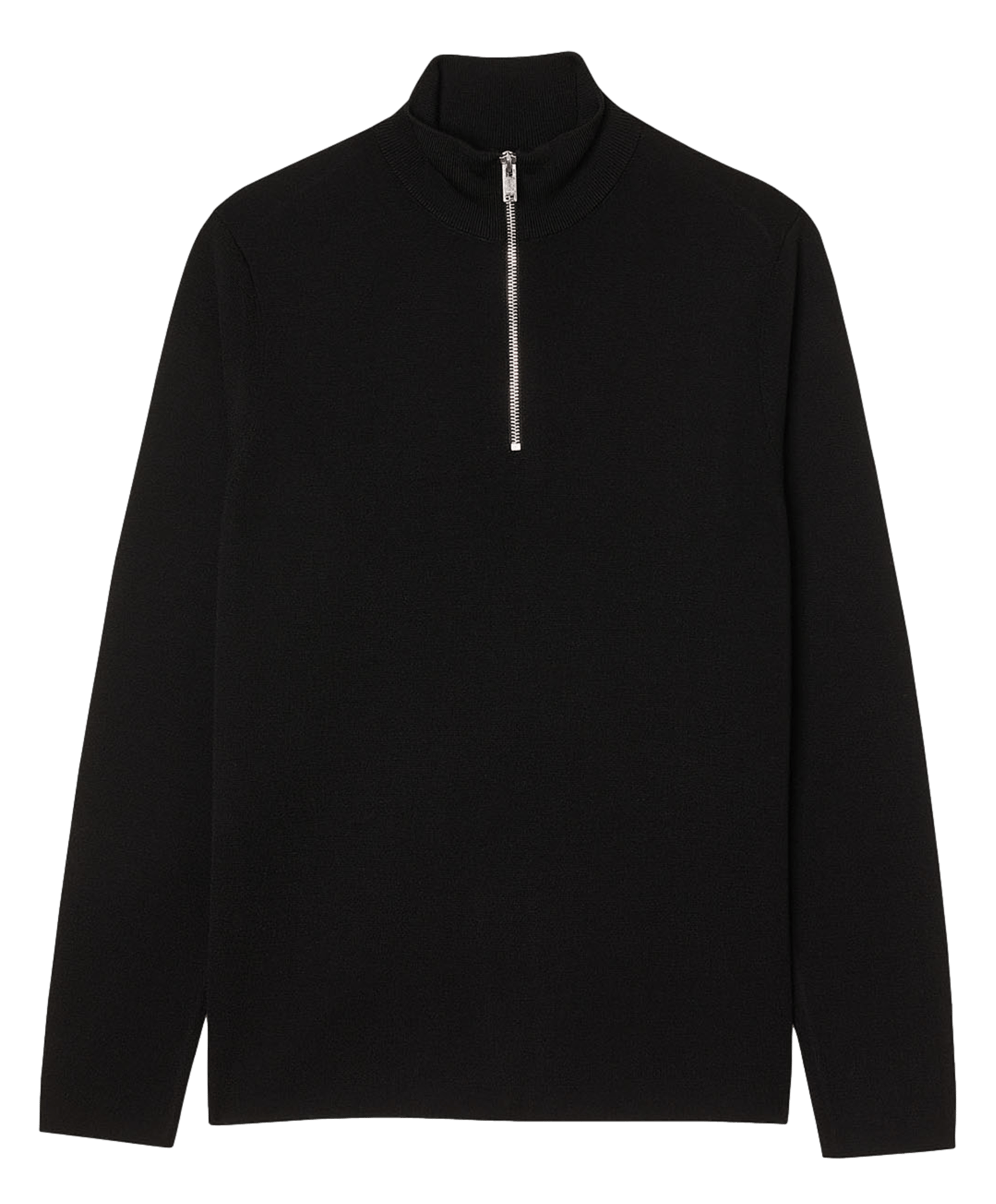 Zip-up wool sweatshirt with a stand collar SANDRO Black