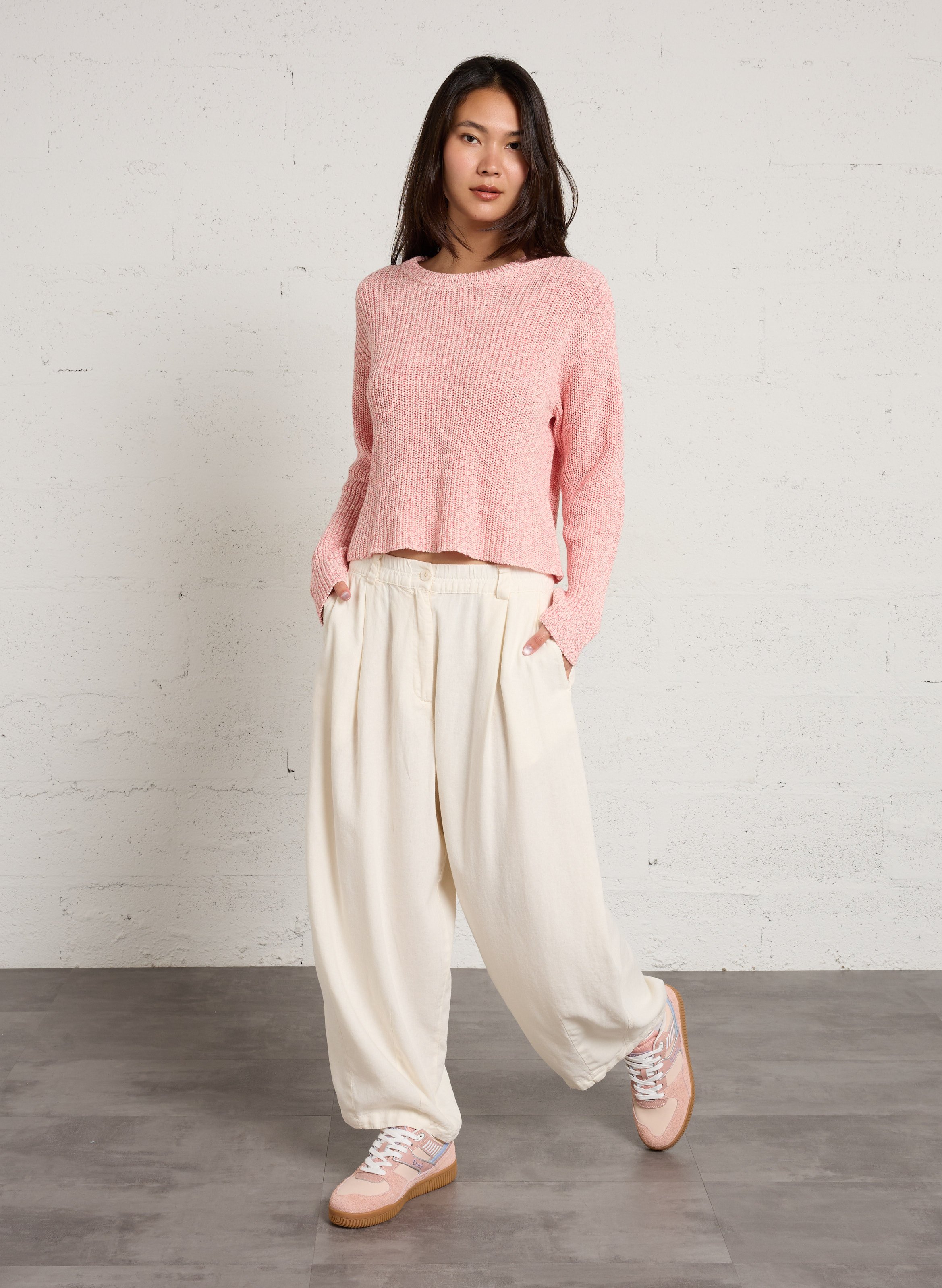 Pantalon ballon en lin mélangé AMERICAN VINTAGE Beige