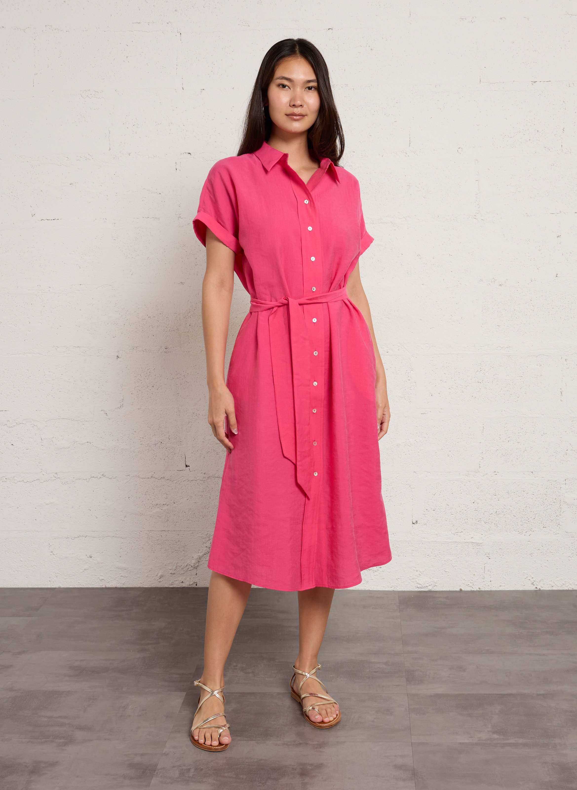 Robe chemise longue ample  MAISON 123 Roze