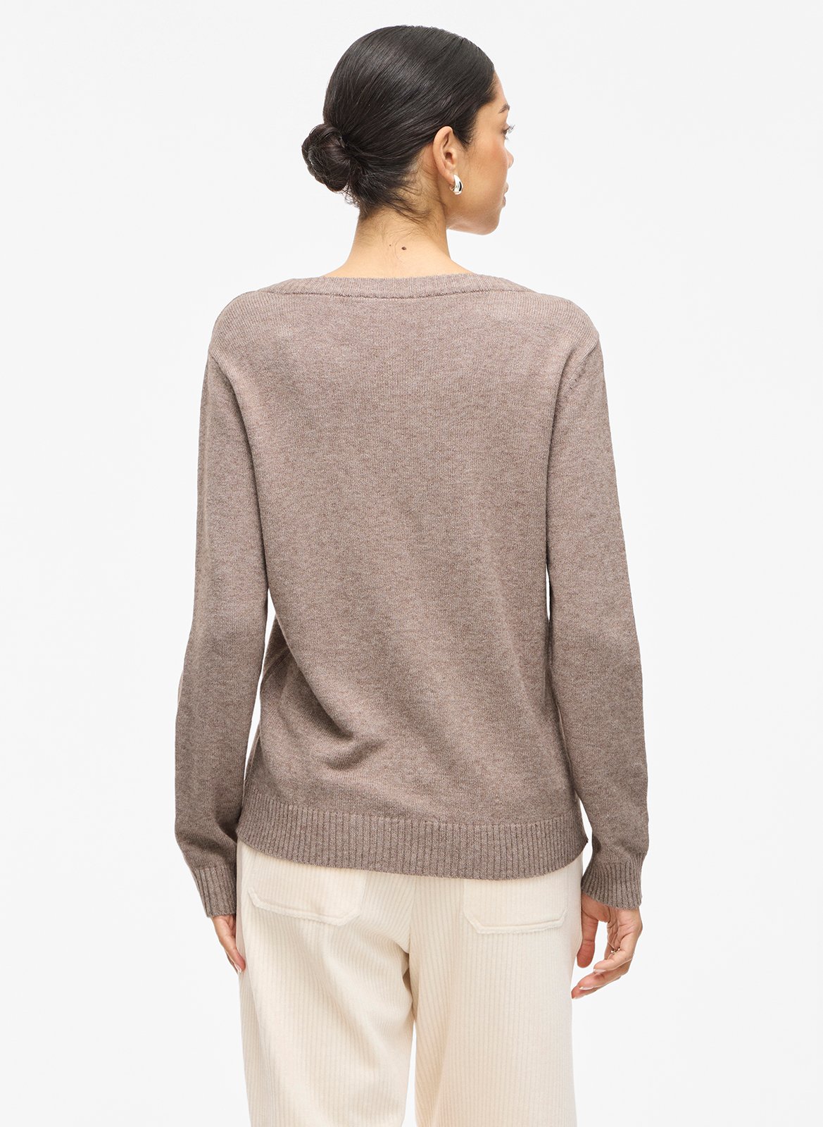 Round-neck sweater VILA Brown