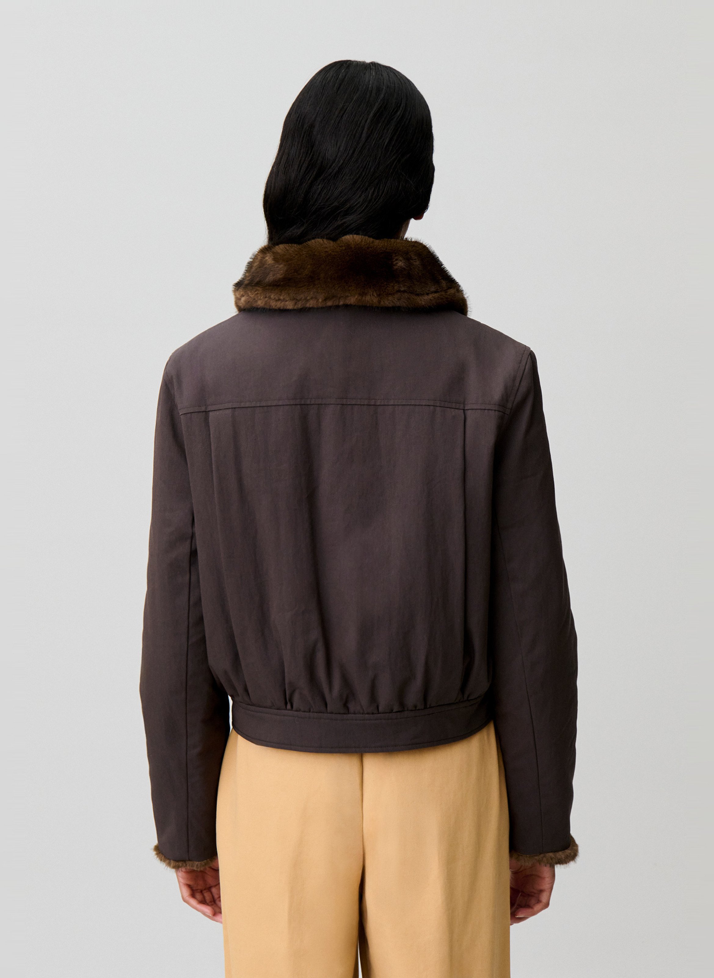 Parka col classique en coton mélangé CLAUDIE PIERLOT Marron