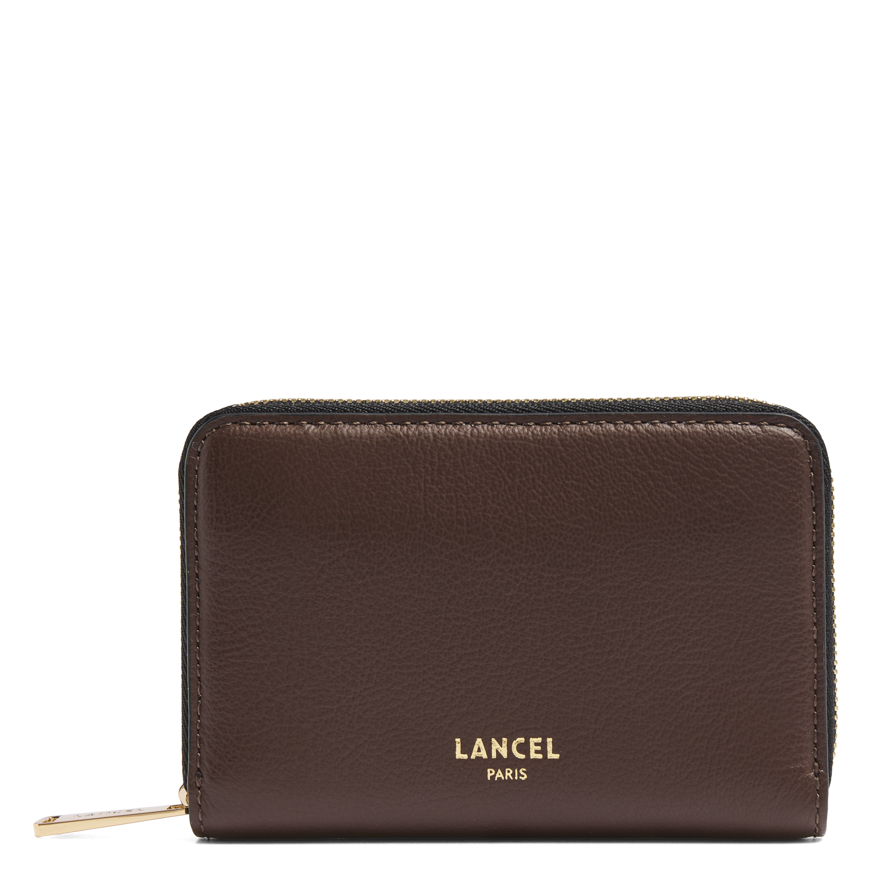Solid leather zip-around wallet LANCEL