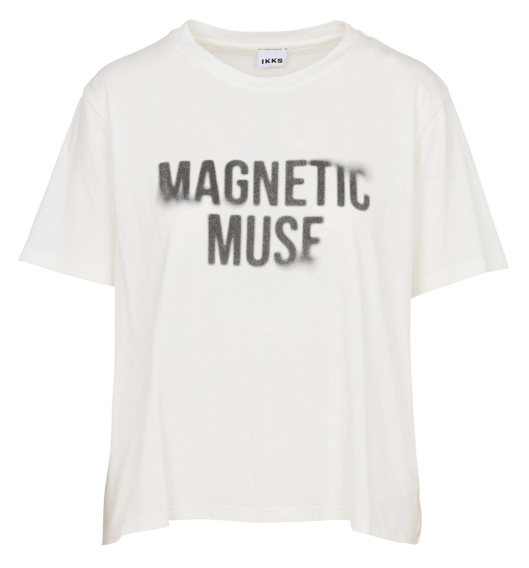 Tee-shirt ample col rond imprimé en coton IKKS Blanc