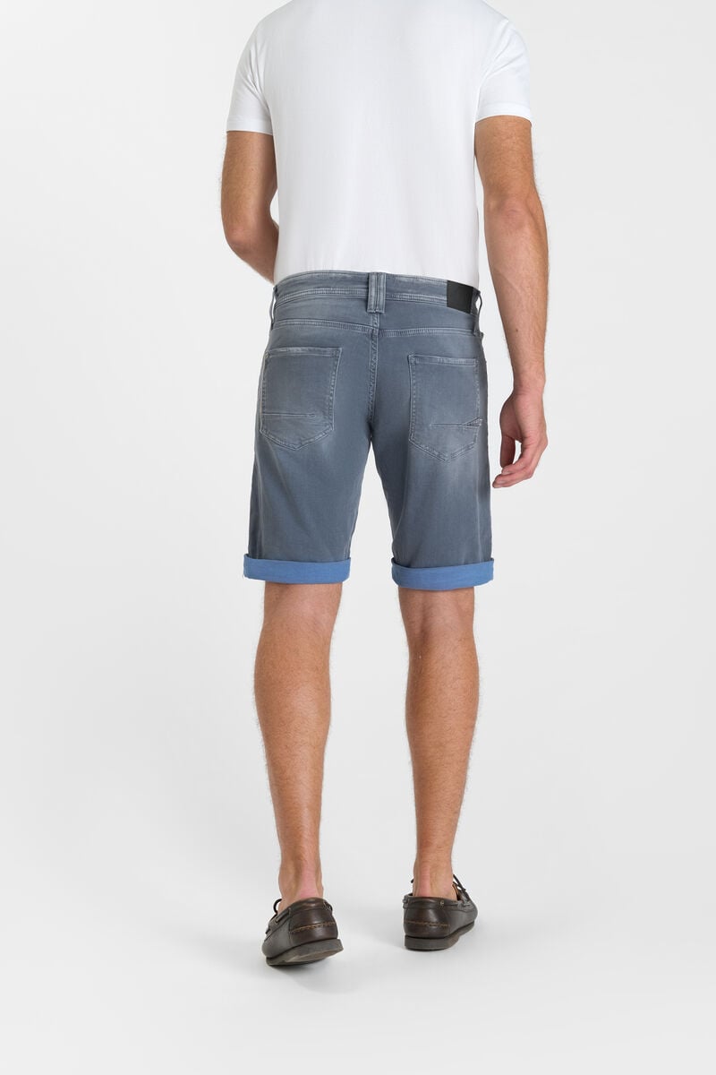 Zip-Front Denim Bermuda Shorts LE TEMPS DES CERISES Grey