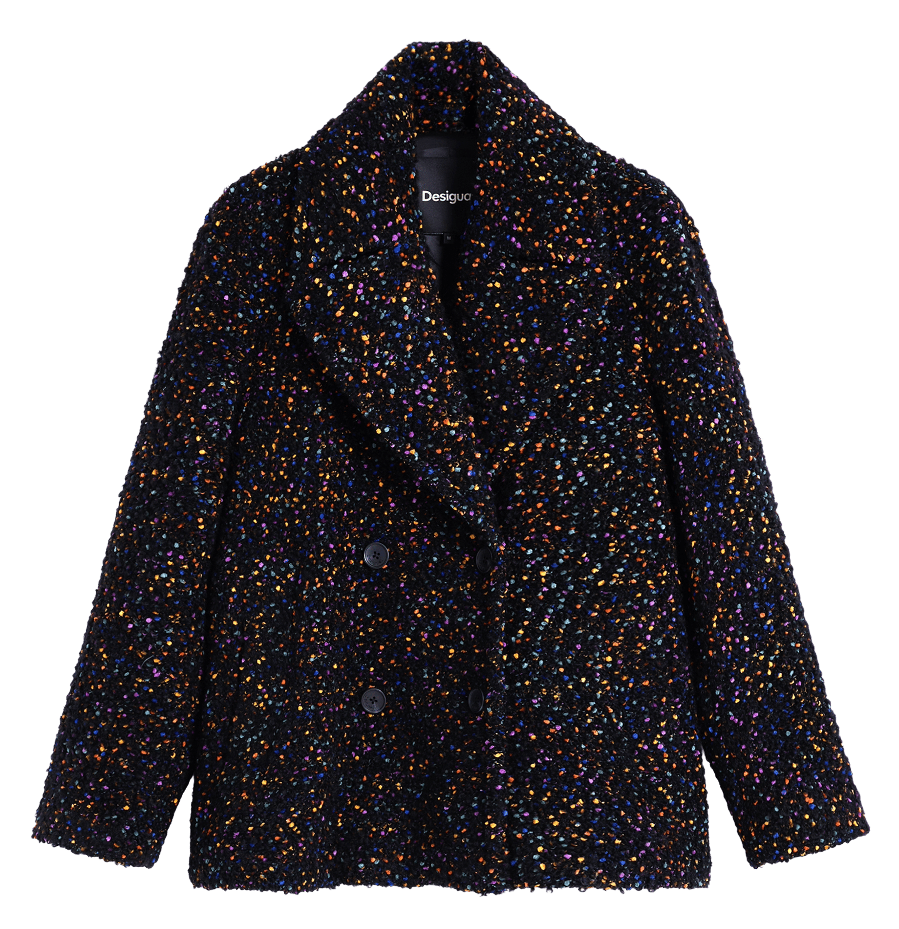 Manteau court col tailleur | Noir DESIGUAL Femme