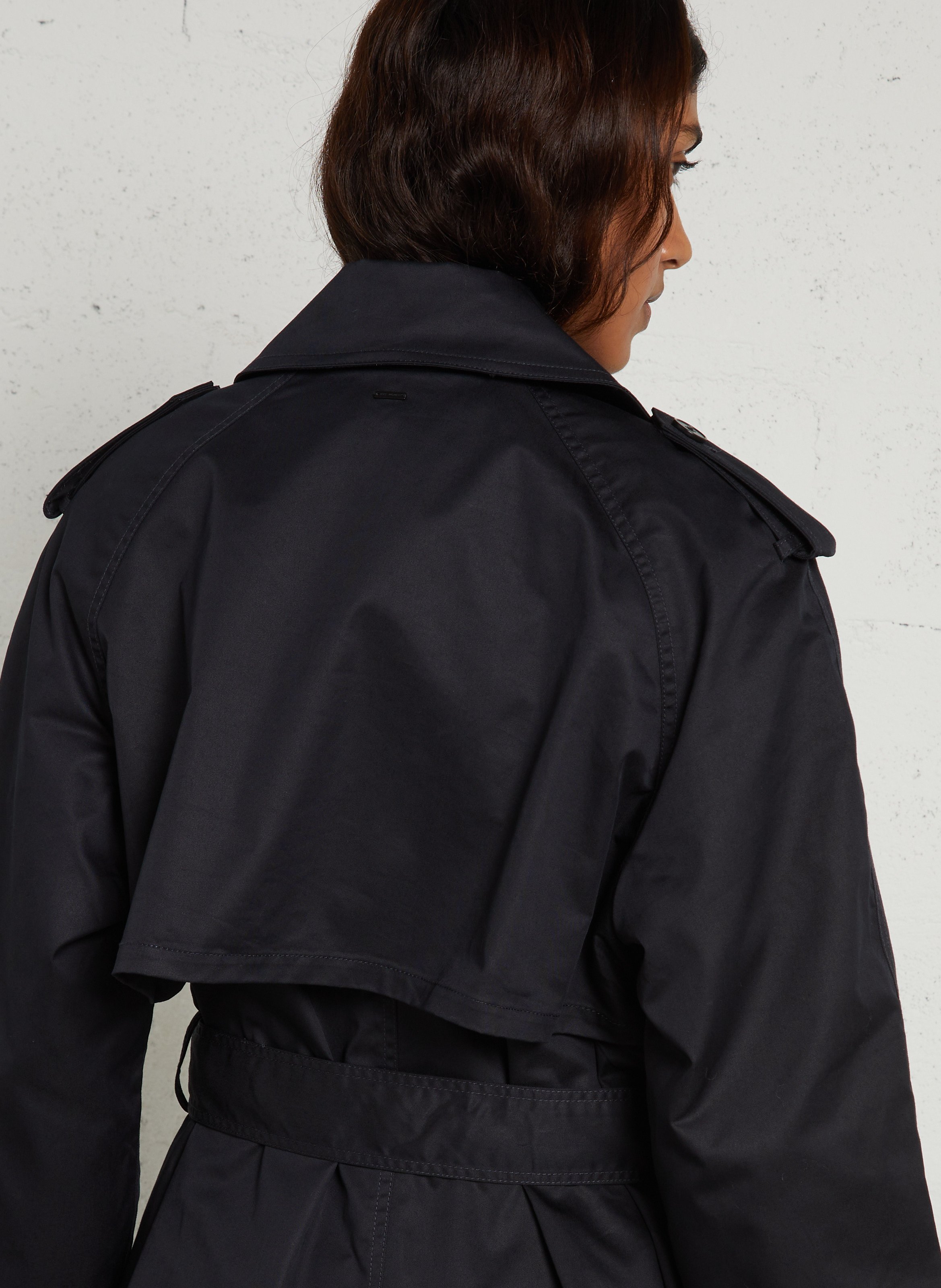 Langer Trenchcoat aus Baumwoll-Mix IKKS Blau