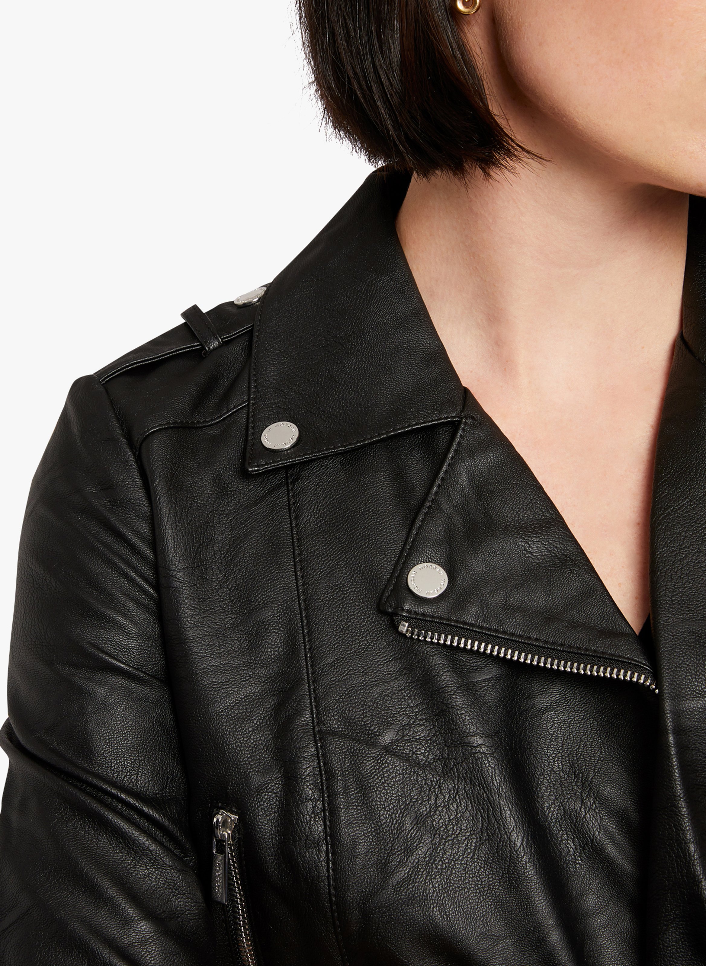 Short faux leather jacket MORGAN Black