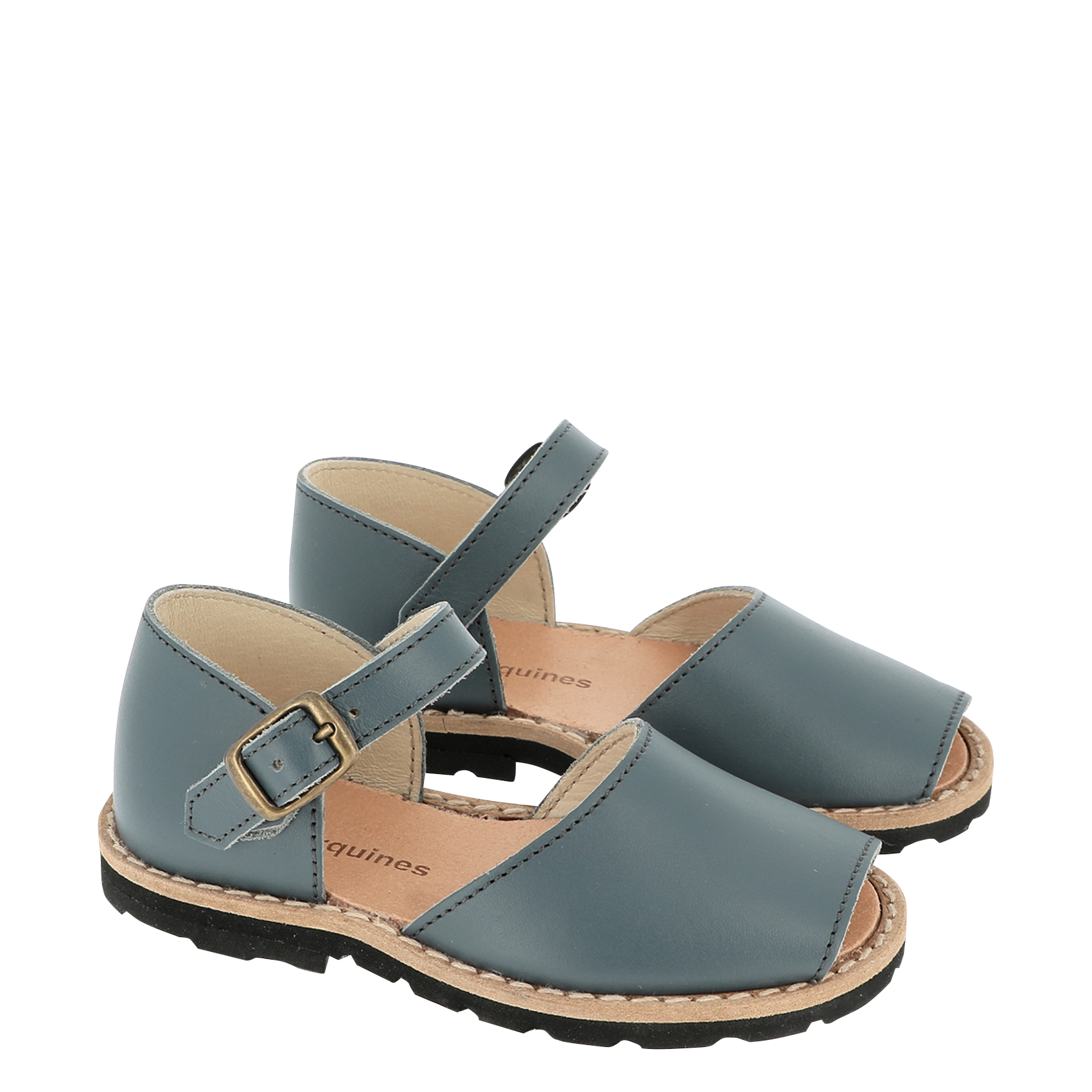 Sandales en cuir lisse MINORQUINES Bleu