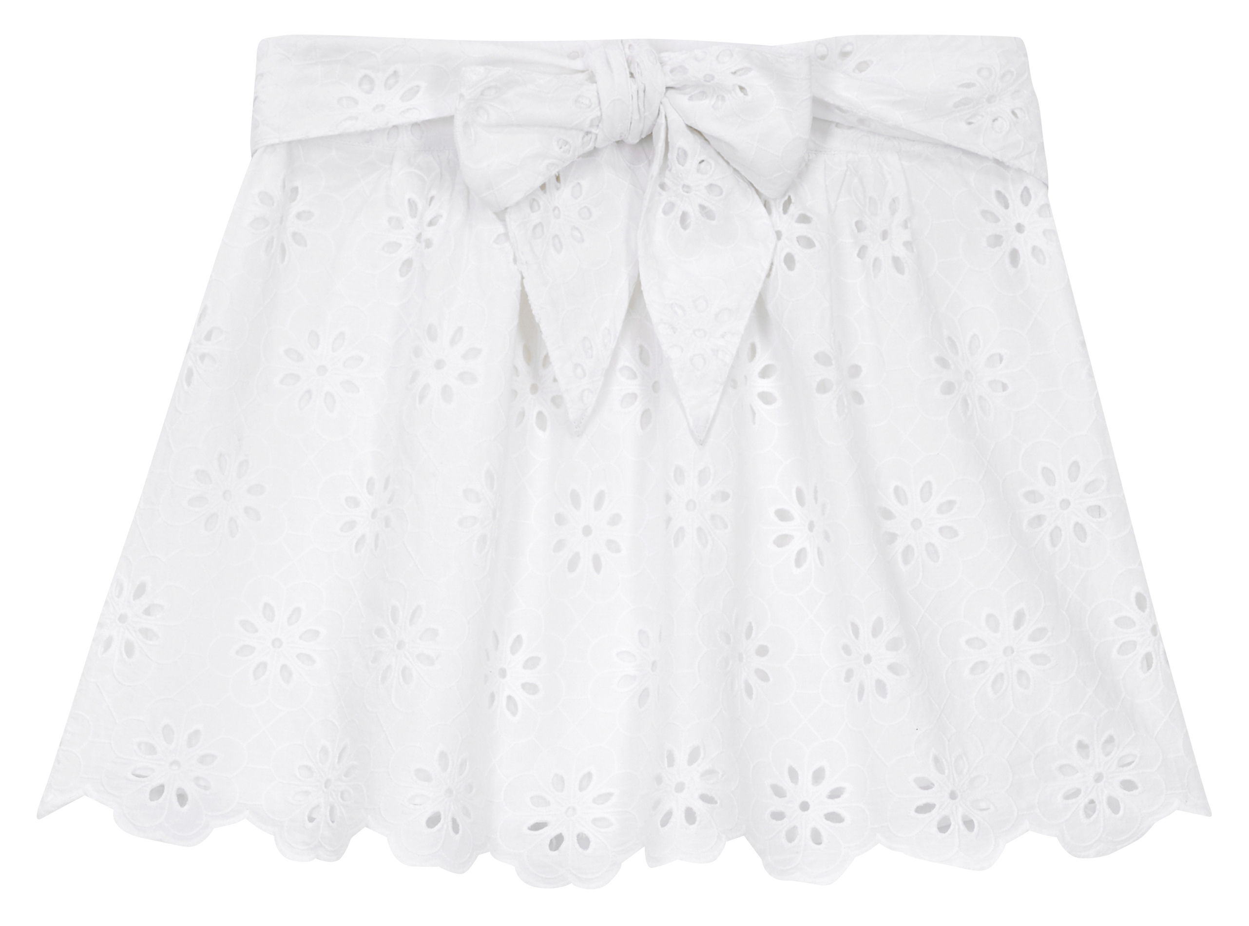 Jupe courte broderie anglaise en coton THE KOOPLES Blanc