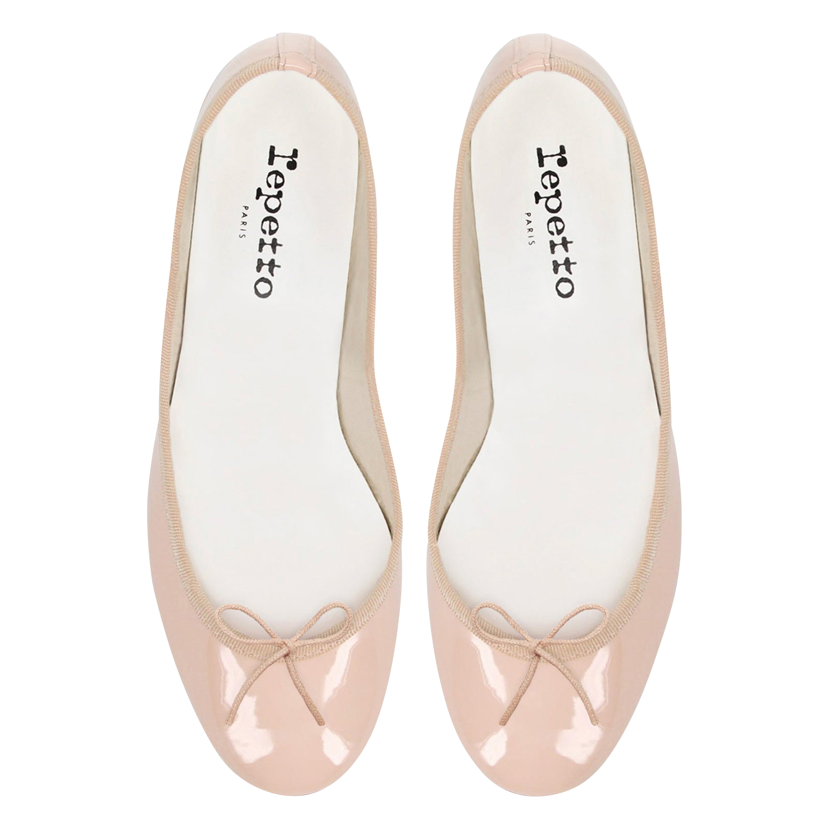 Heeled patent leather ballet pumps Pink