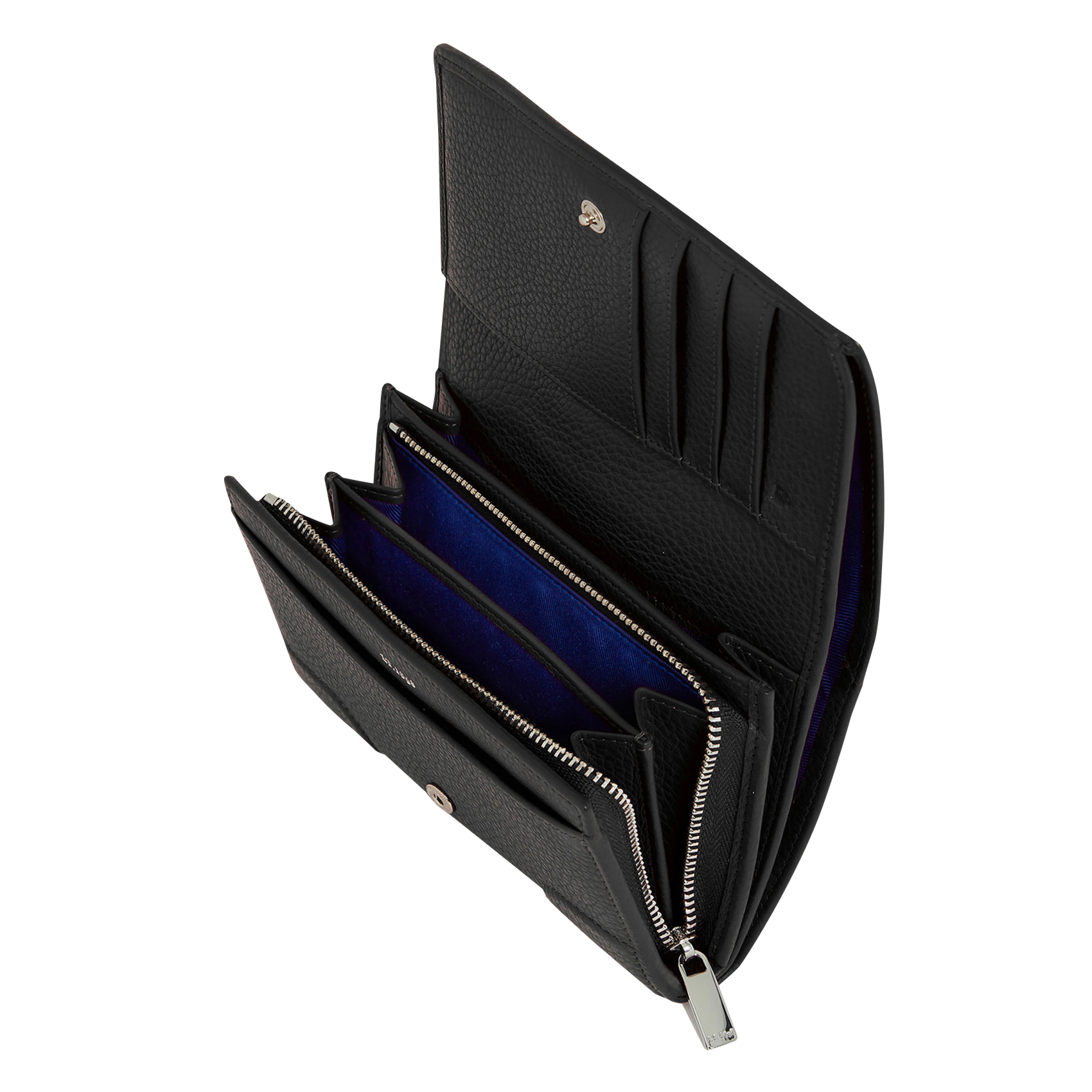 Porte-monnaie à rabat en cuir grainé LE TANNEUR Noir