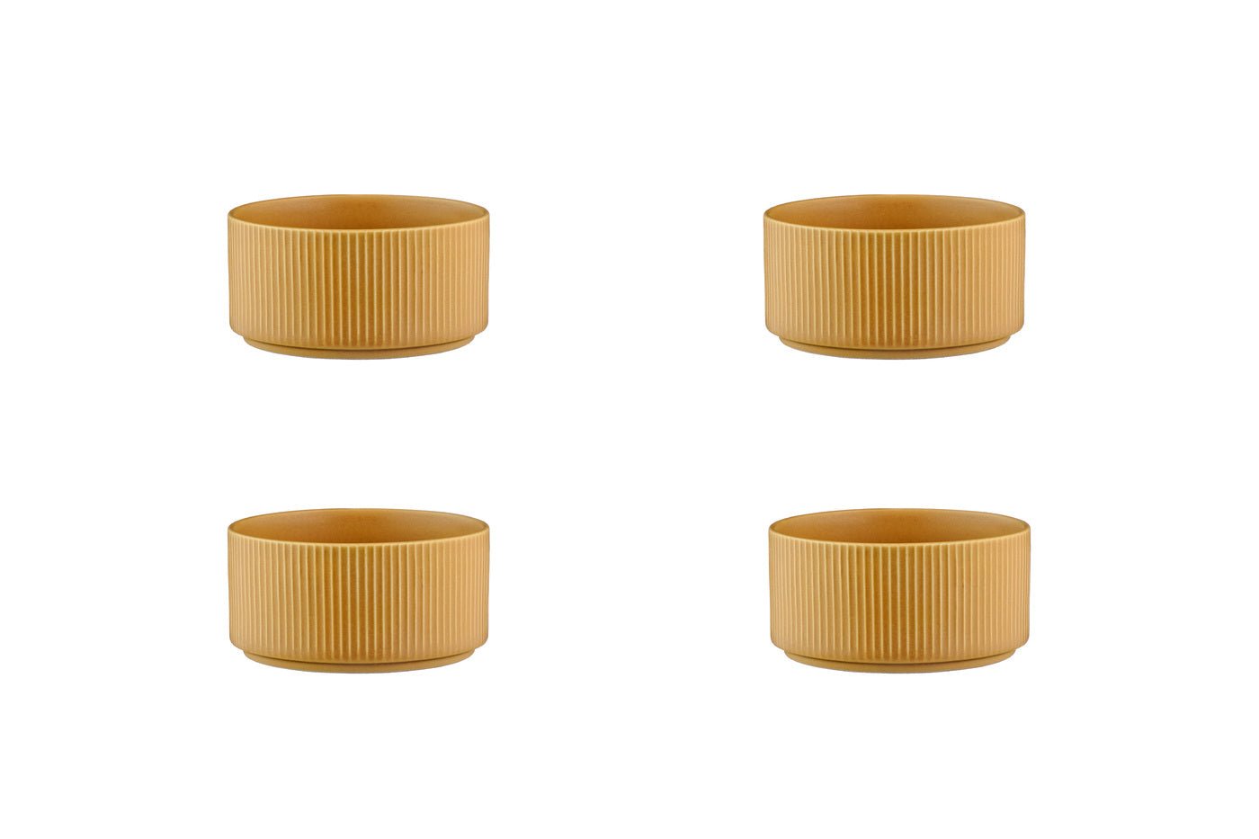 Stoneware bowl - 4 pieces BJORN Yellow