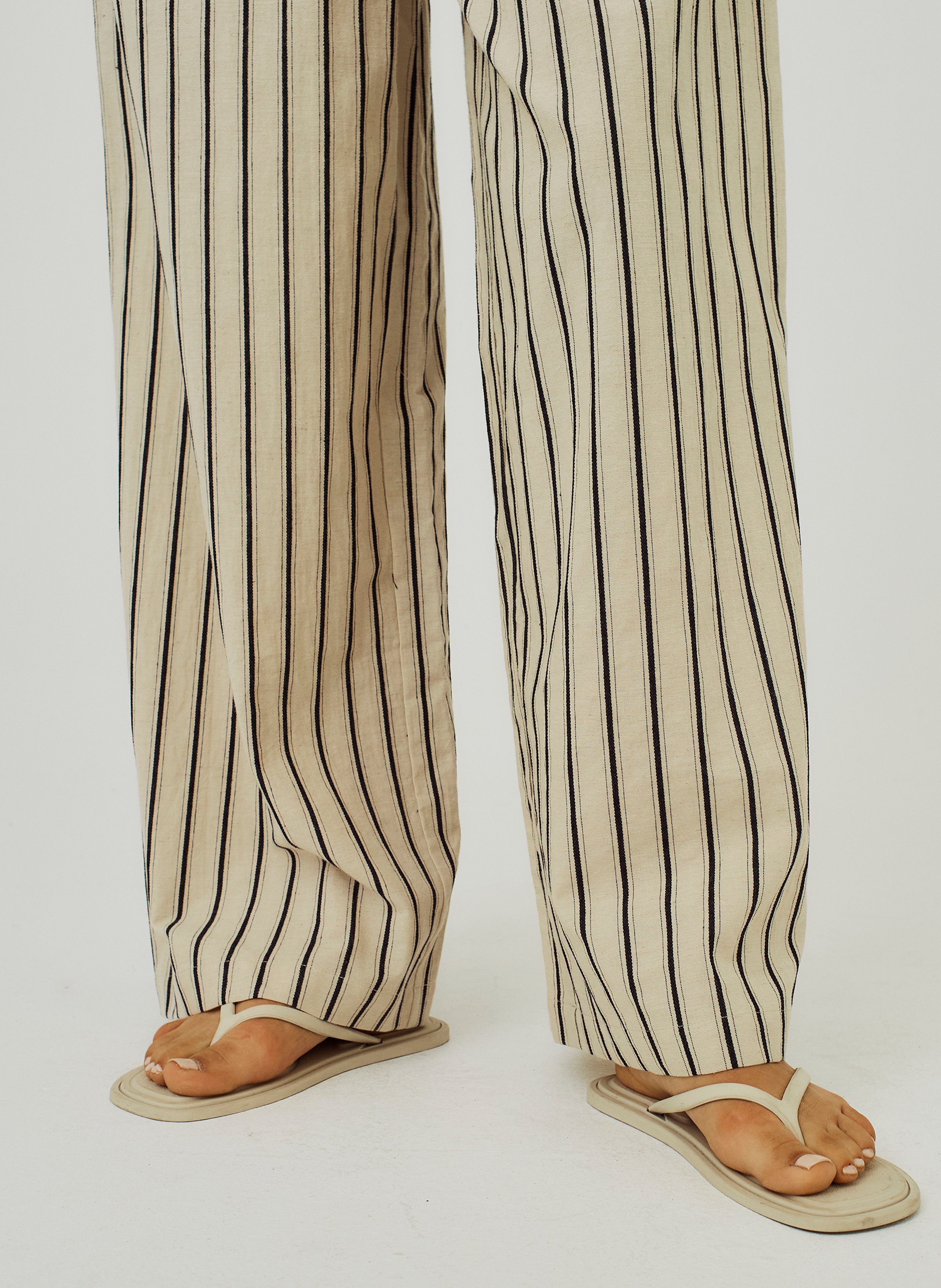 Straight striped cotton pants NORR Black