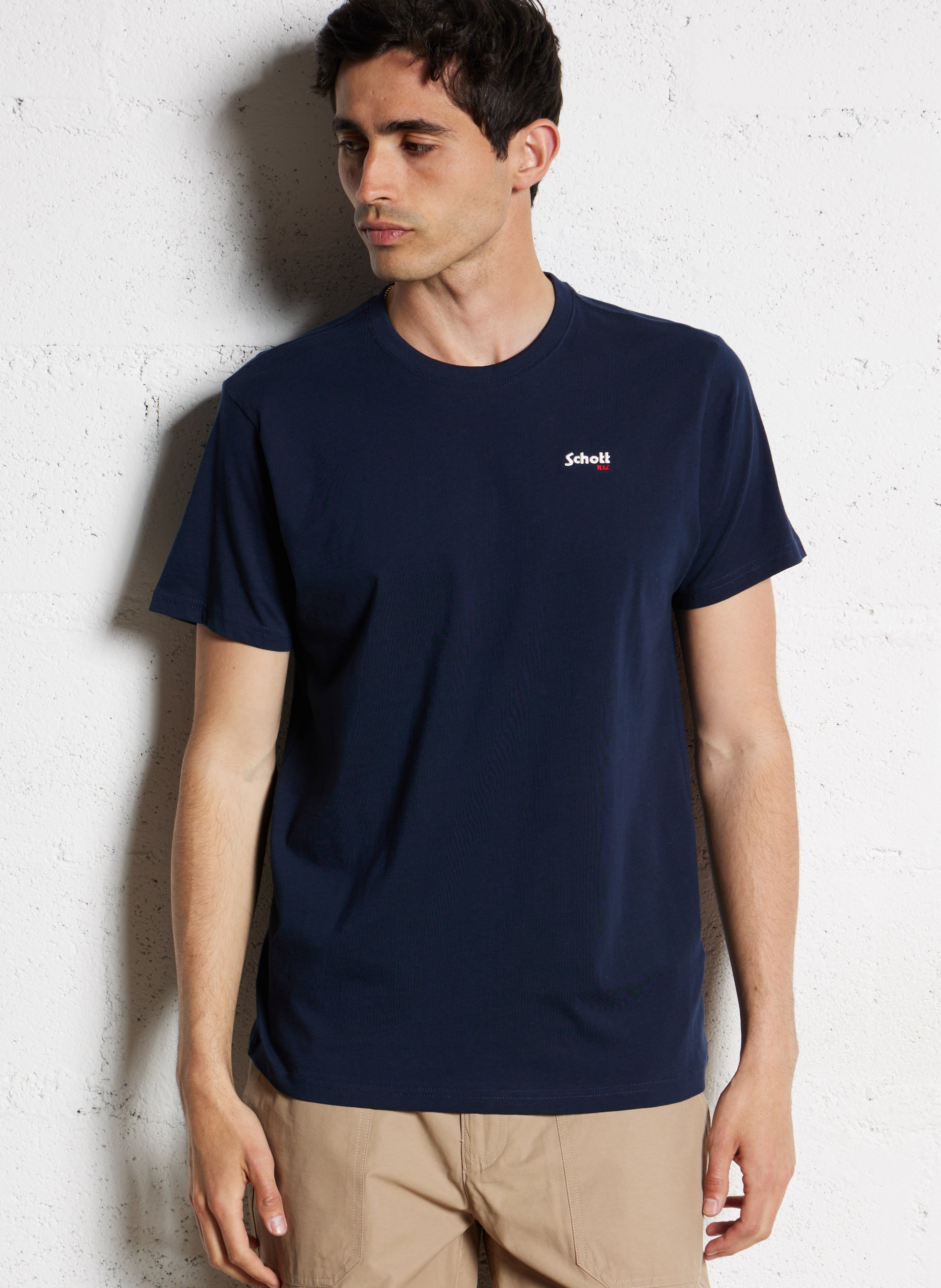 Tee-shirt manches courtes en coton SCHOTT