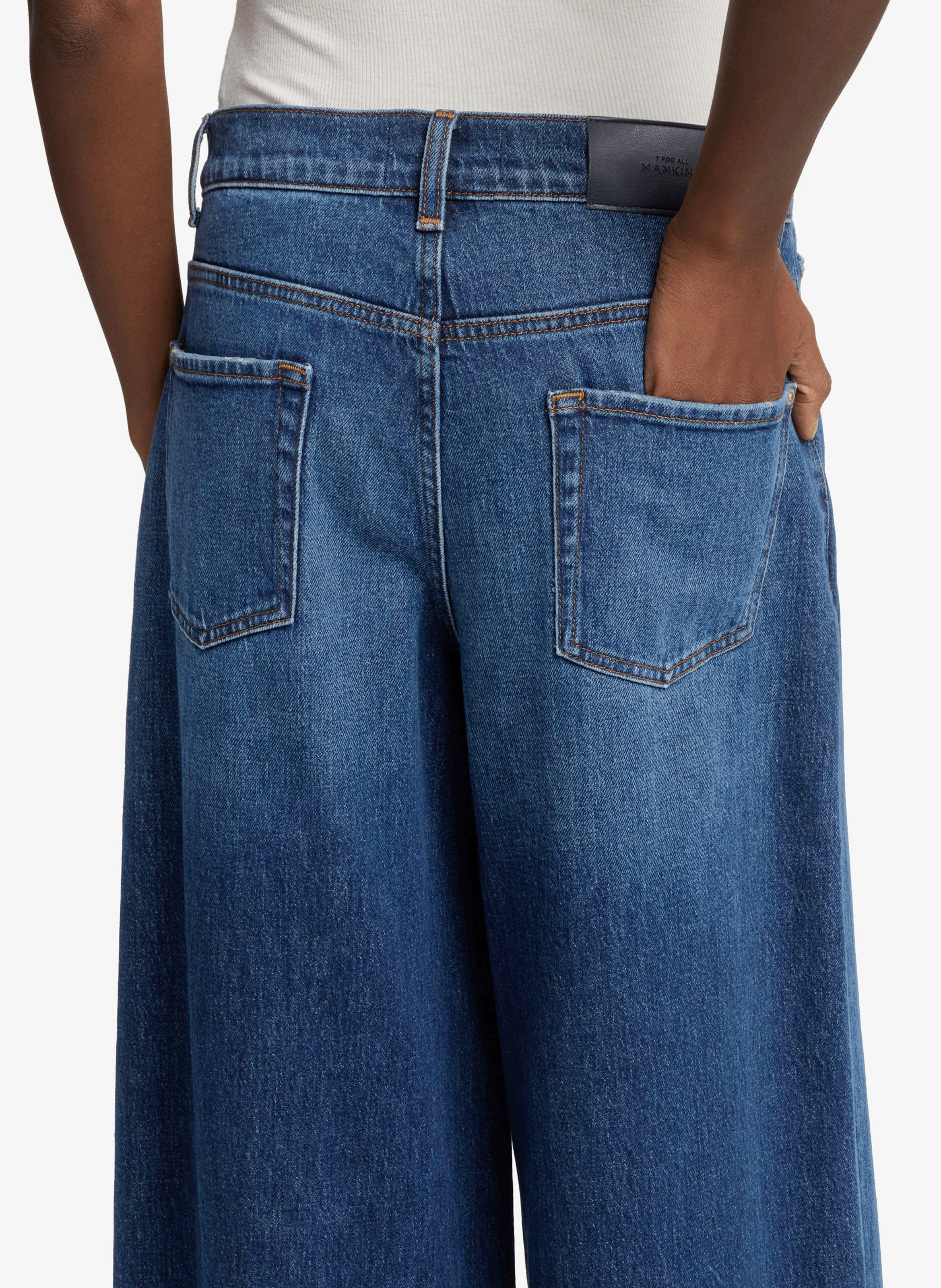 Wijde broek met omslag 7 FOR ALL MANKIND Blauw