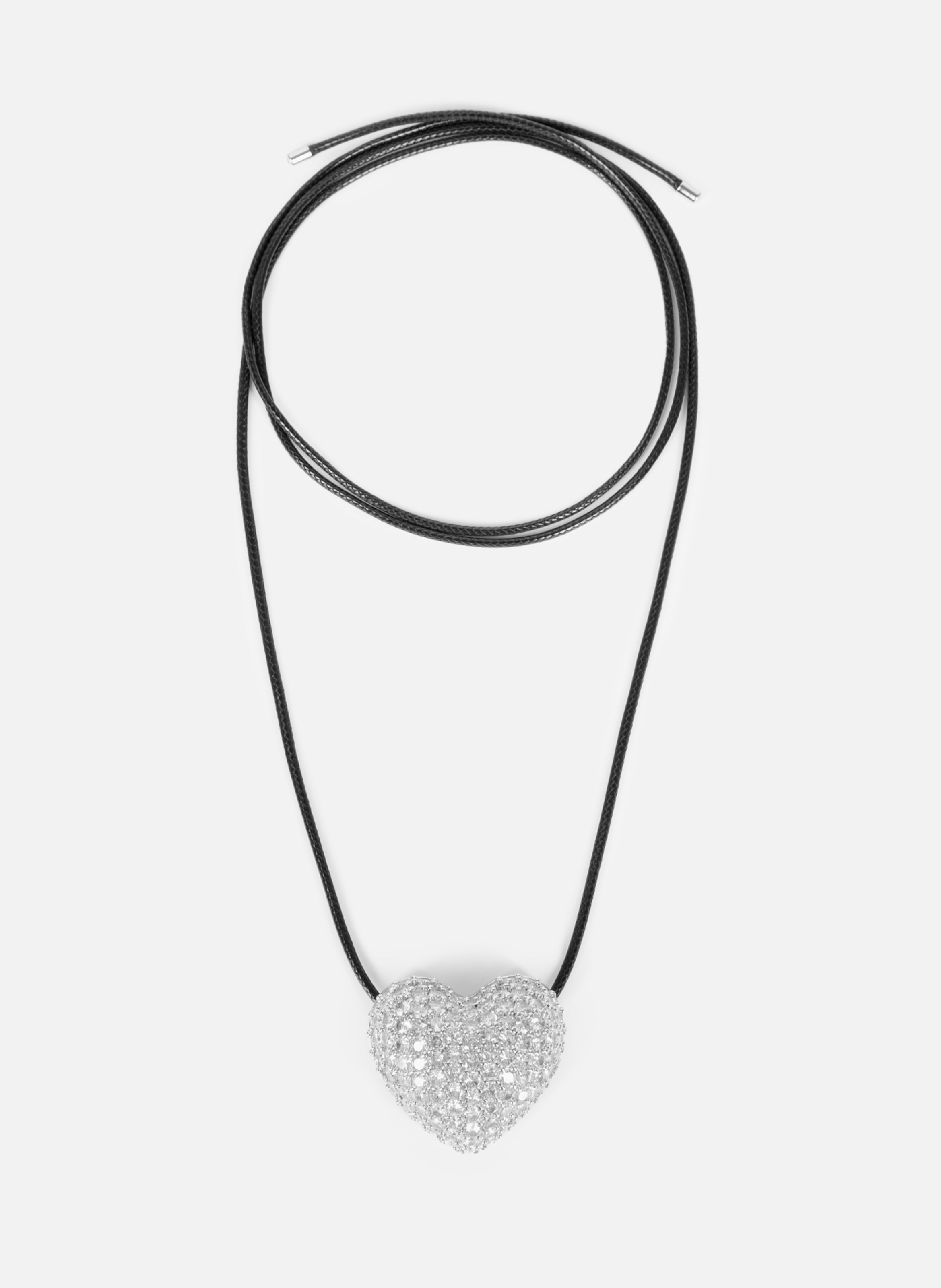 Heart-shaped rhinestone pendant necklace THE KOOPLES Grey