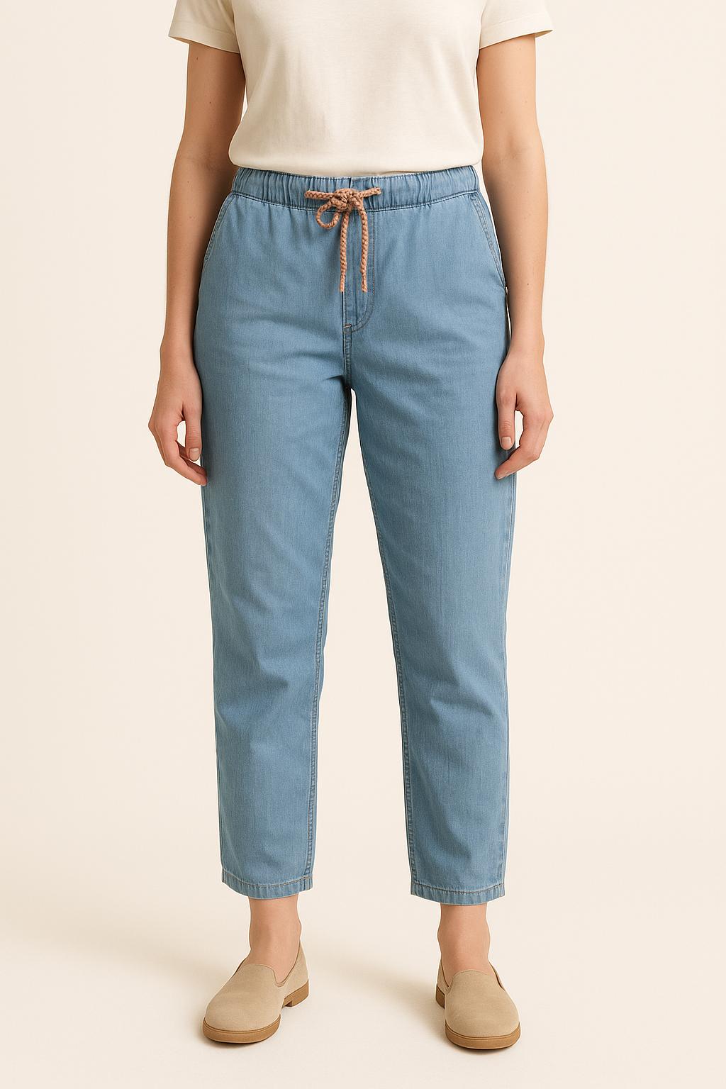 Cropped slim jeans with studs BELLEROSE - Seconde Main Blue