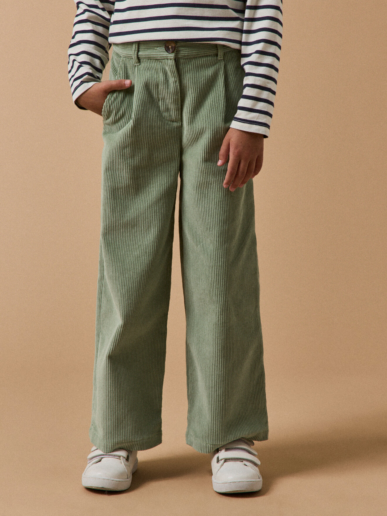 Flared velvet pants CYRILLUS Green