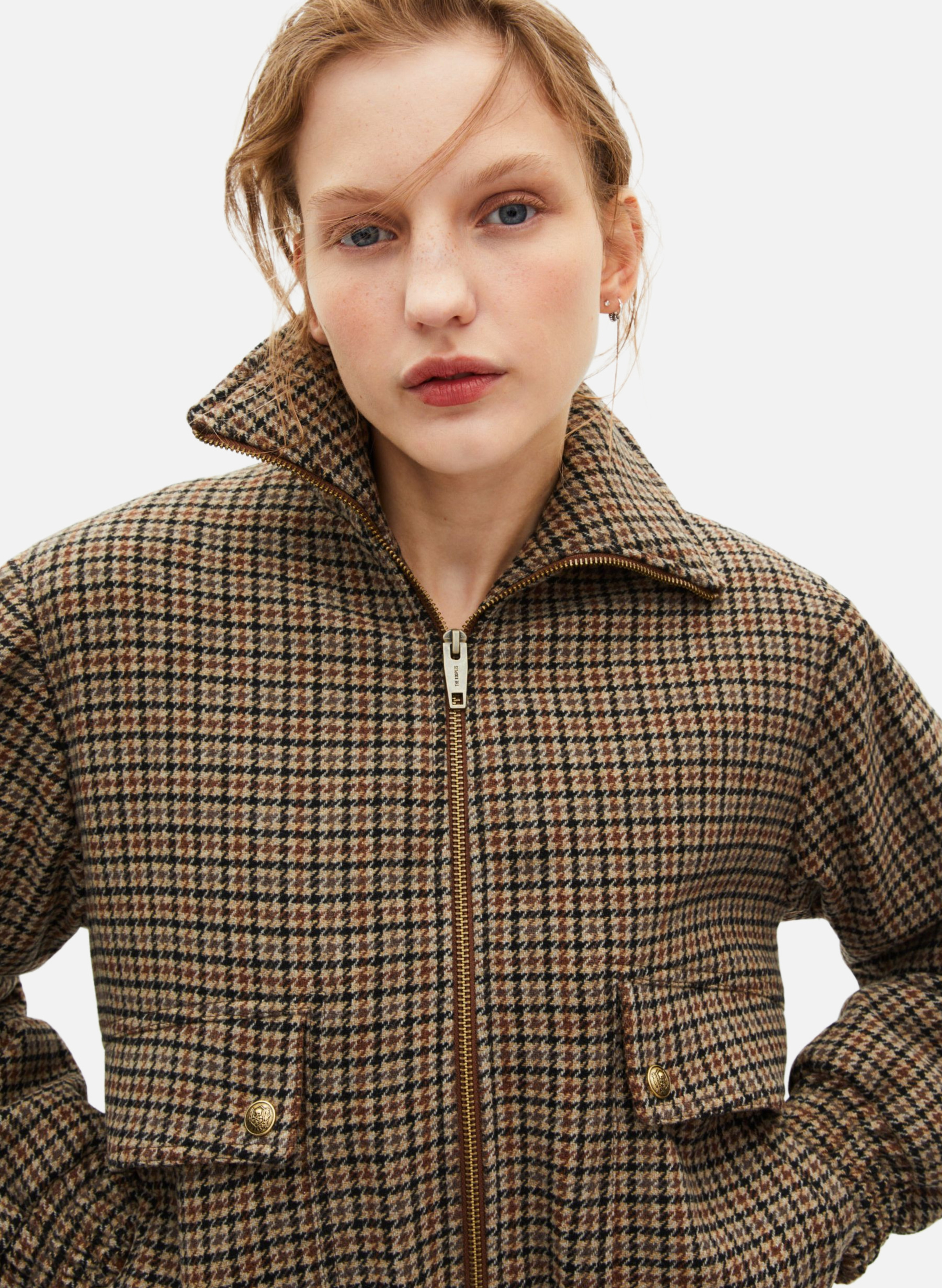 Houndstooth jacket THE KOOPLES Brown