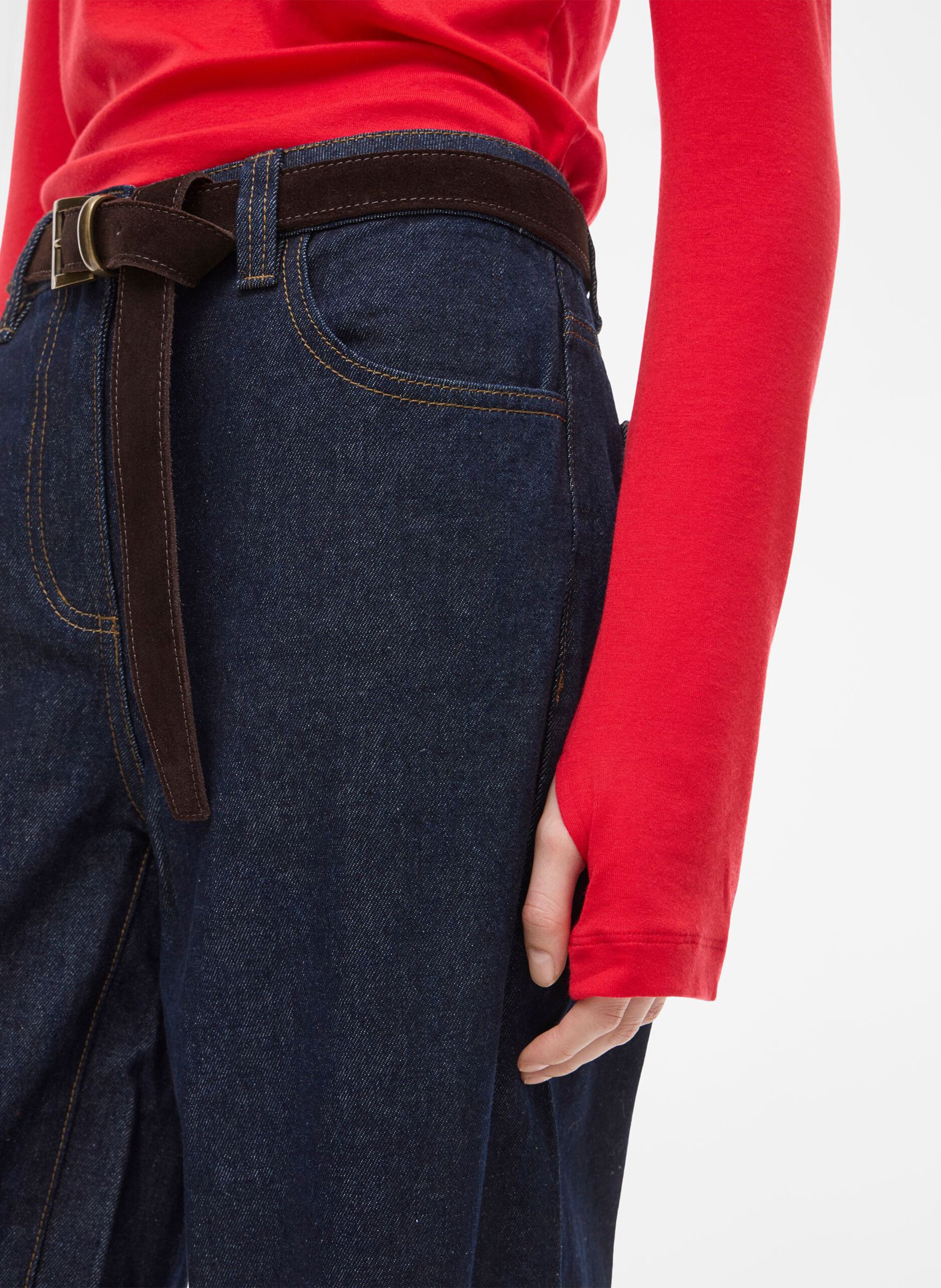 Tee-shirt ajusté col rond ROUGE EDIT Rouge