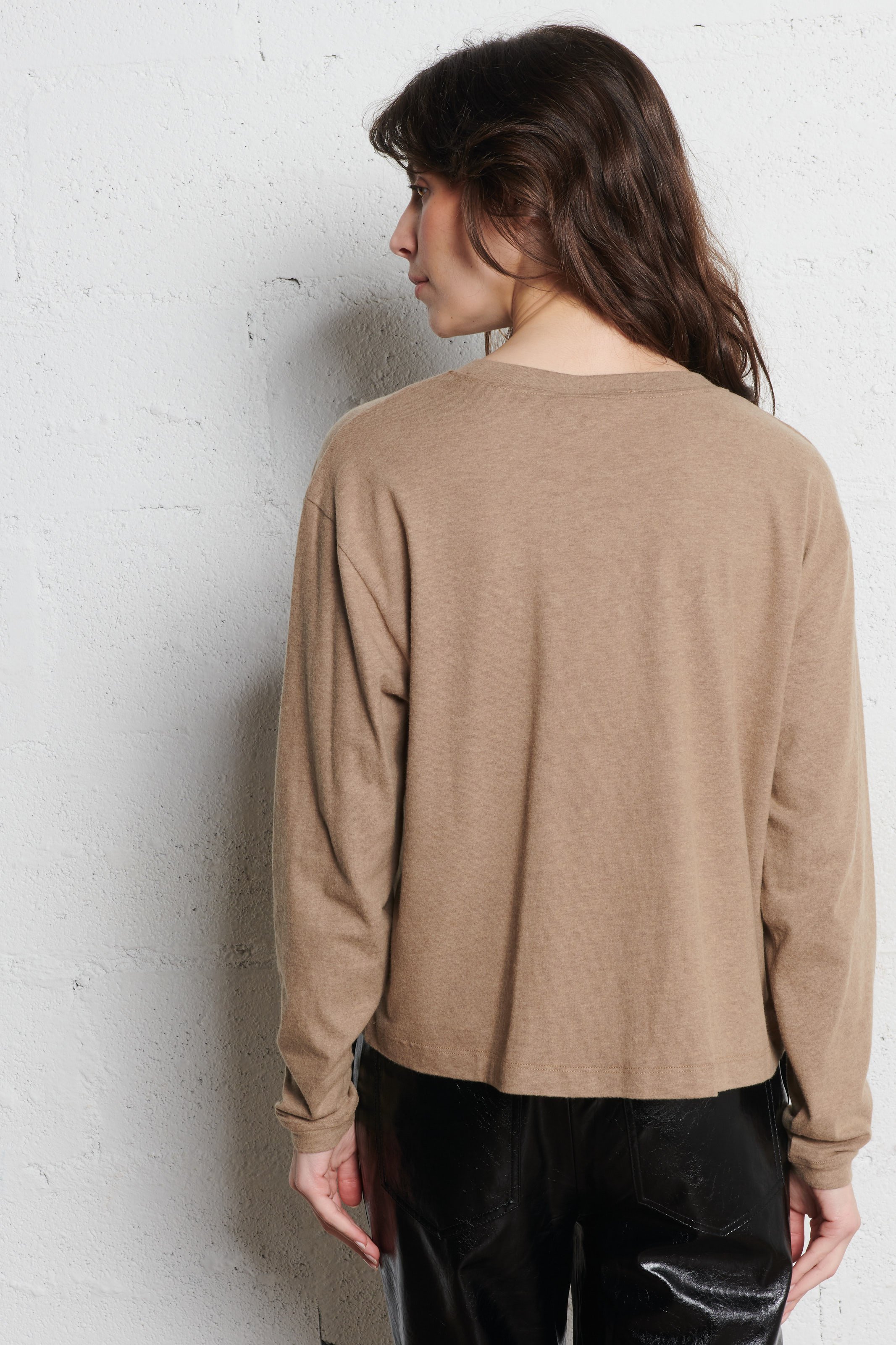 Pull col rond en coton mélangé AMERICAN VINTAGE Beige