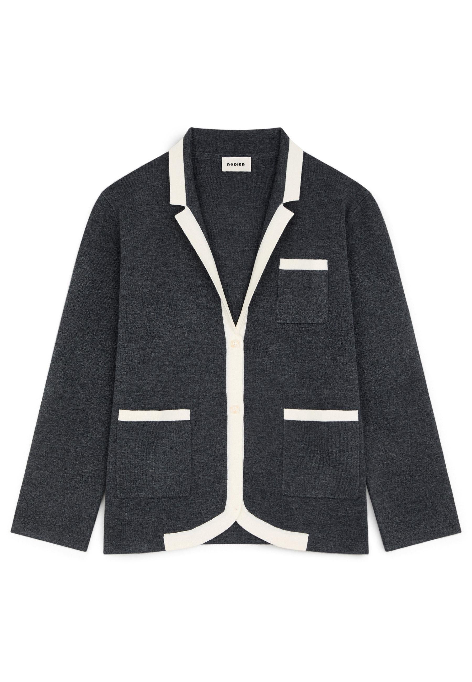 Two-tone double-faced knit jacket RODIER Grey