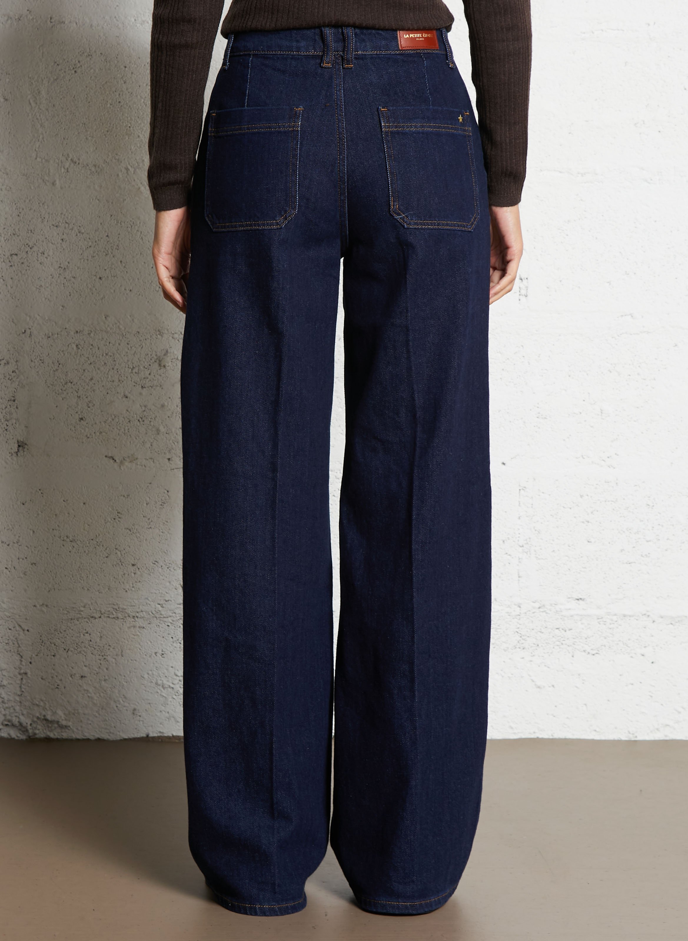 Jean large taille haute en coton mélangé LA PETITE ETOILE Bleu