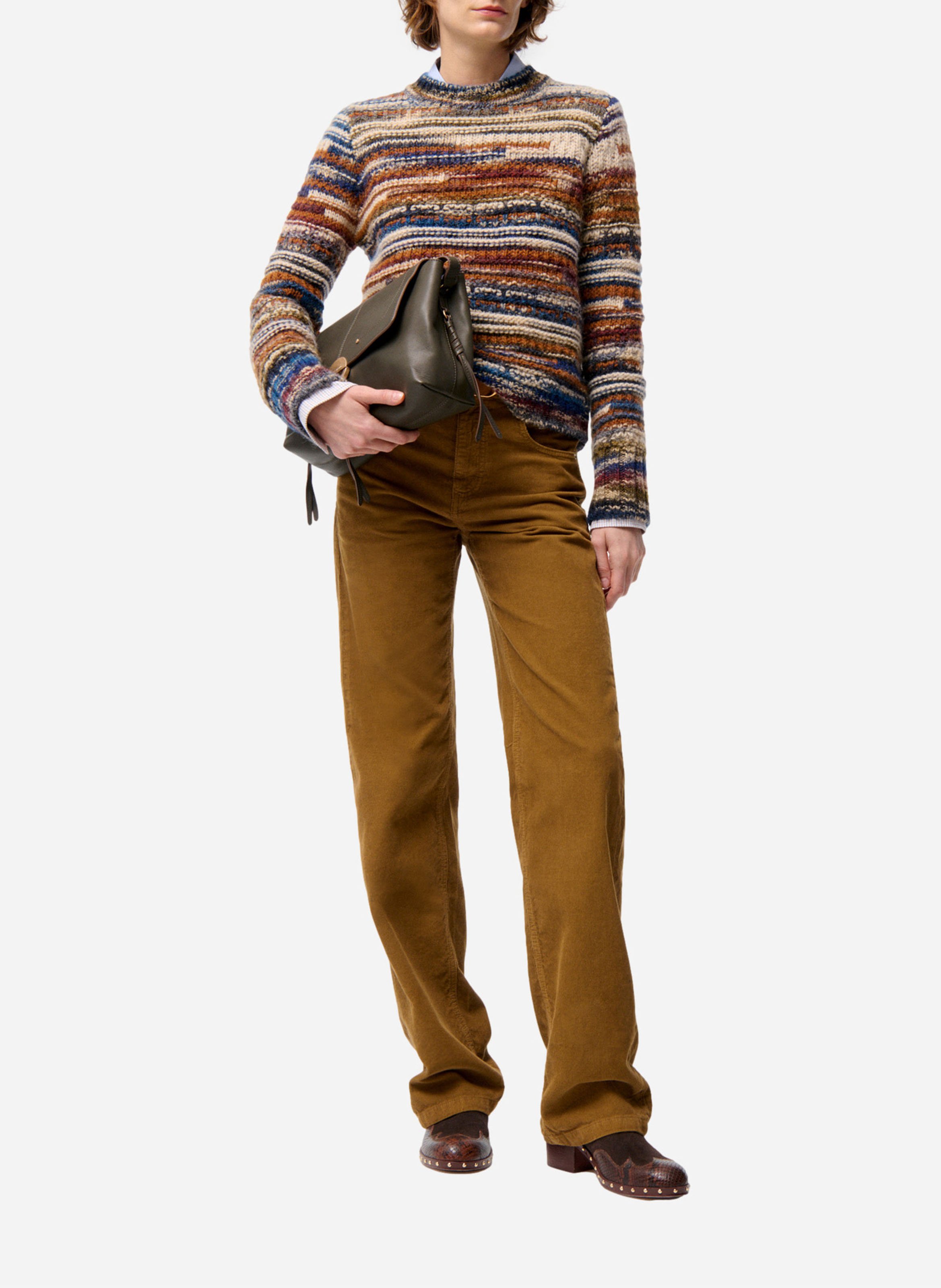 Effen trui van wolmix met lange mouwen en kant VANESSA BRUNO Veelkleurig