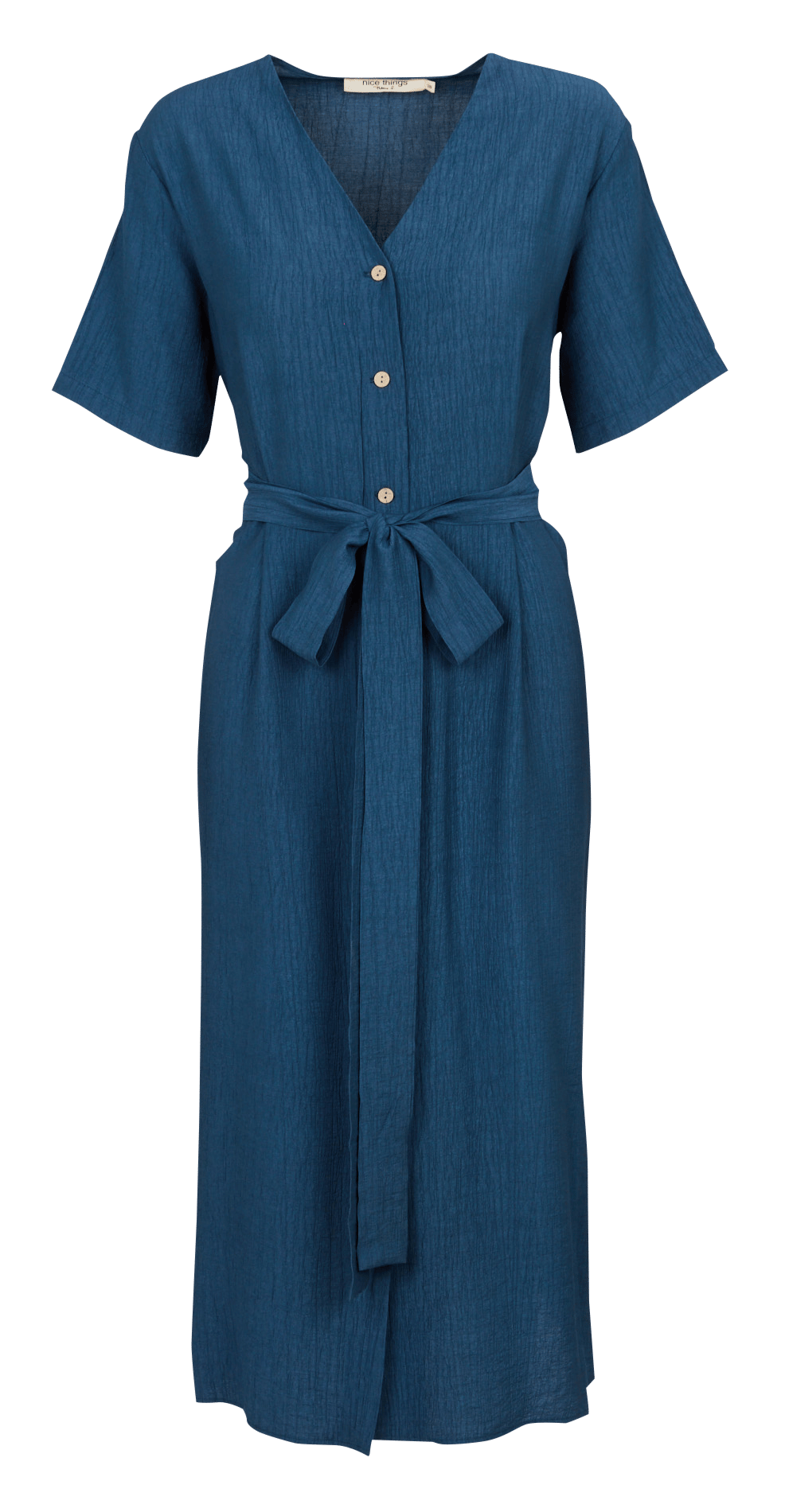 Robe midi col v NICE THINGS Bleu