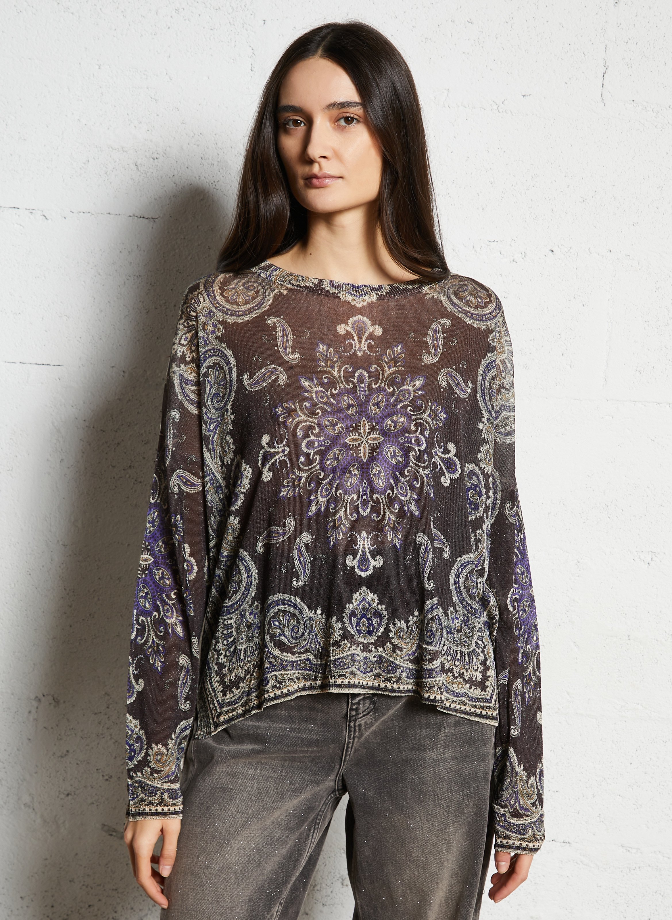 Glitzernder Feinstrickpullover mit Leopardenmuster LIU JO