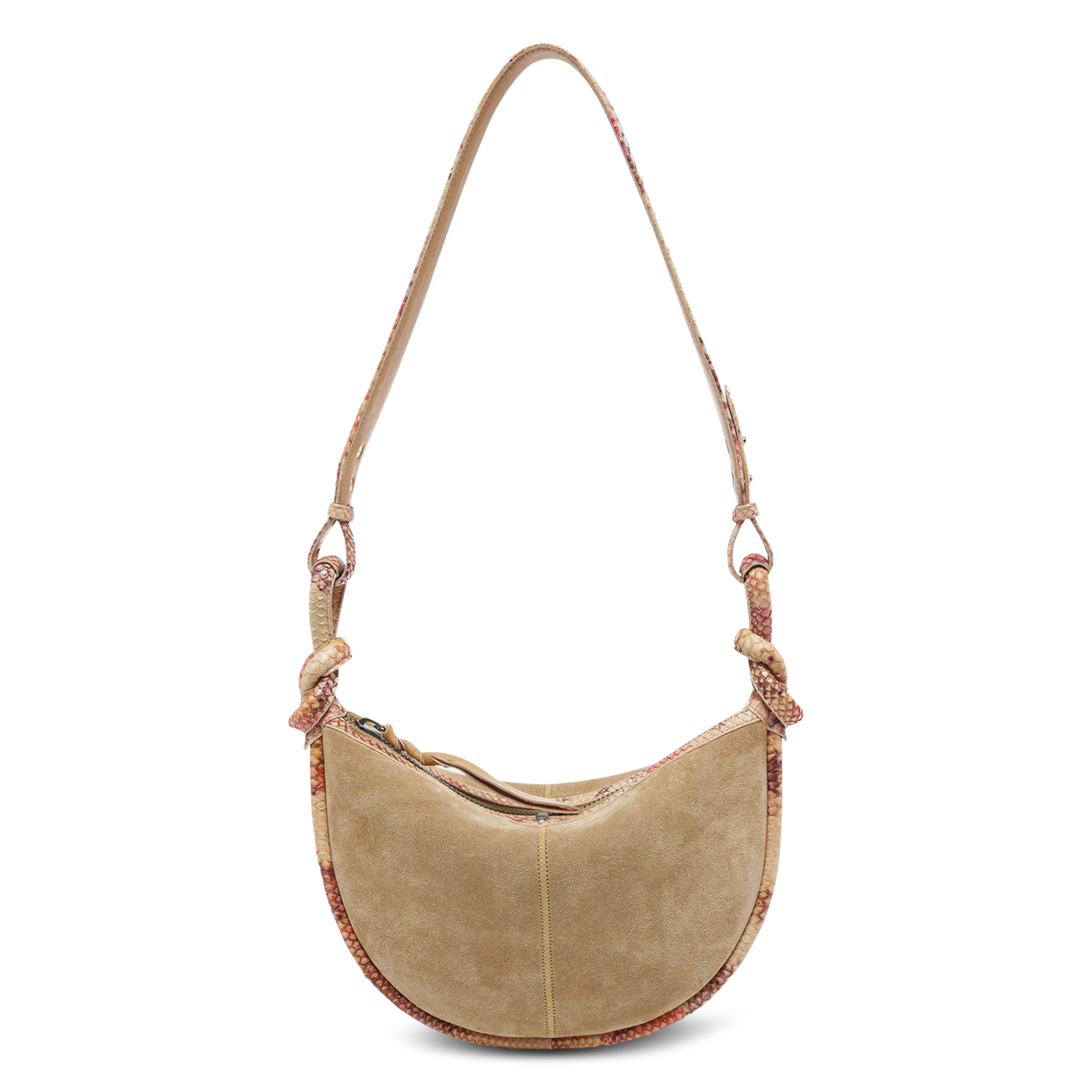 Sac en cuir velours mélangé CLARIS VIROT Marron