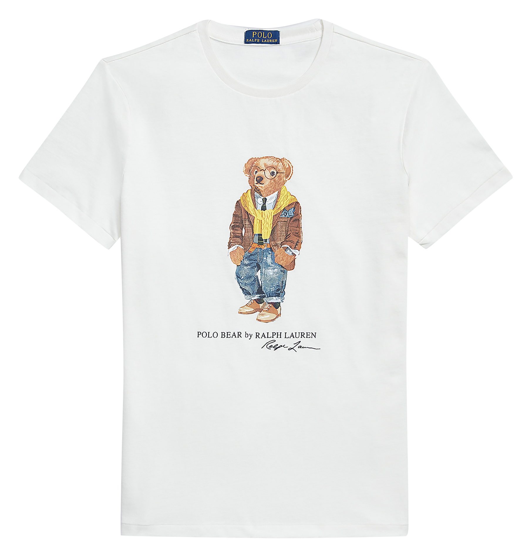 Tee-shirt droit col rond en coton POLO RALPH LAUREN Blanc
