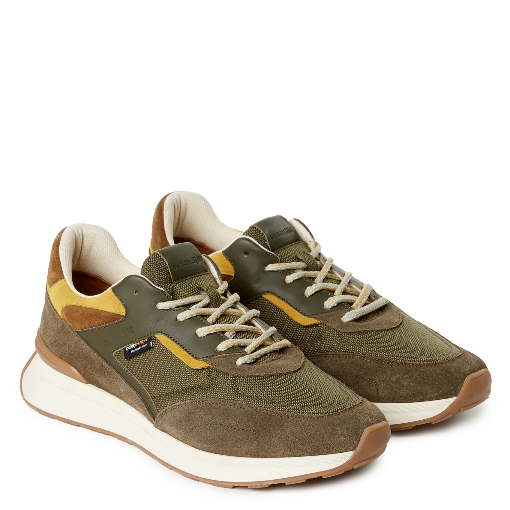 Low-top dual-material sneakers SAISON 1865 Multicolored