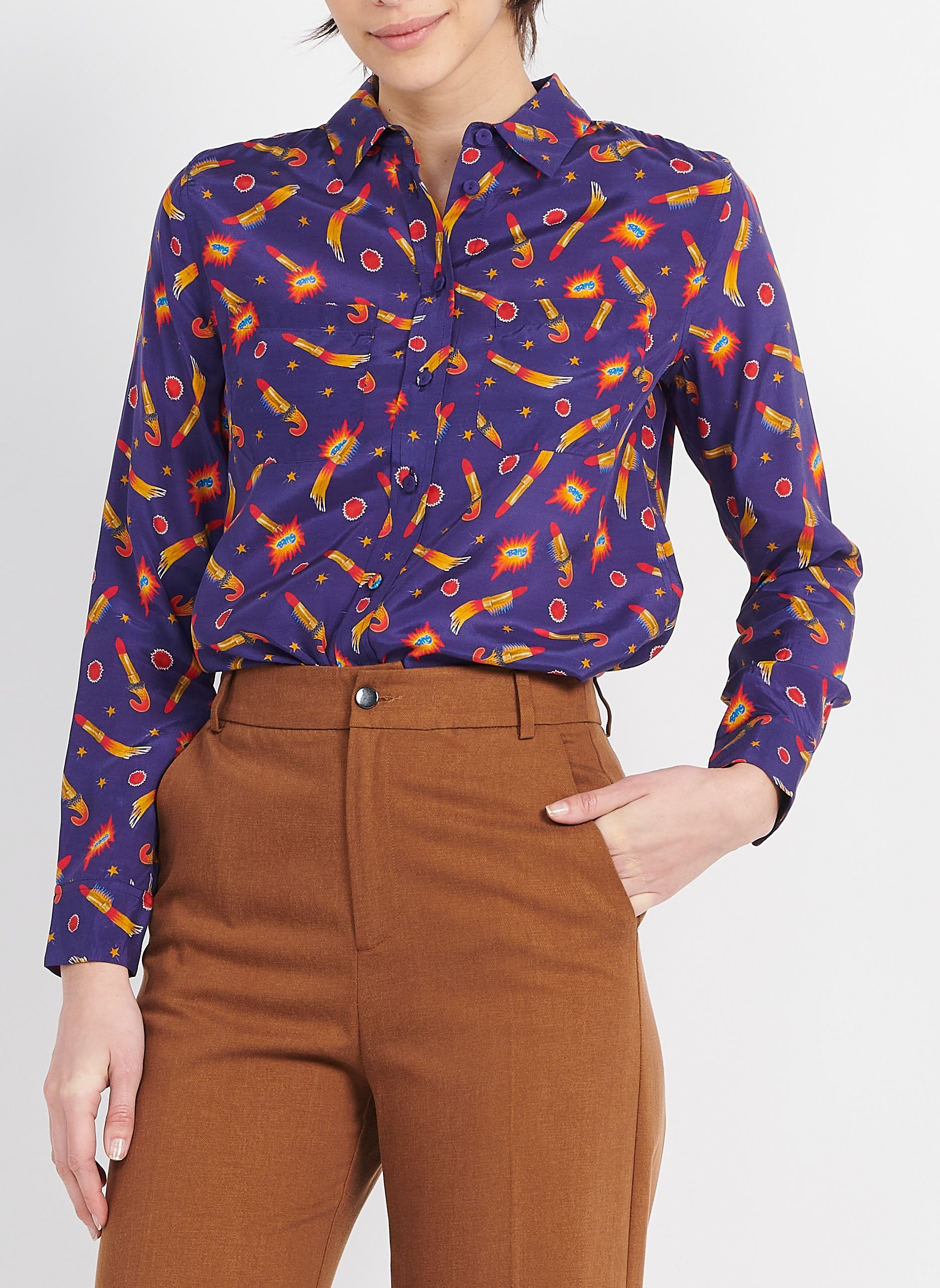 Printed shirt with classic collar SOI PARIS Blue