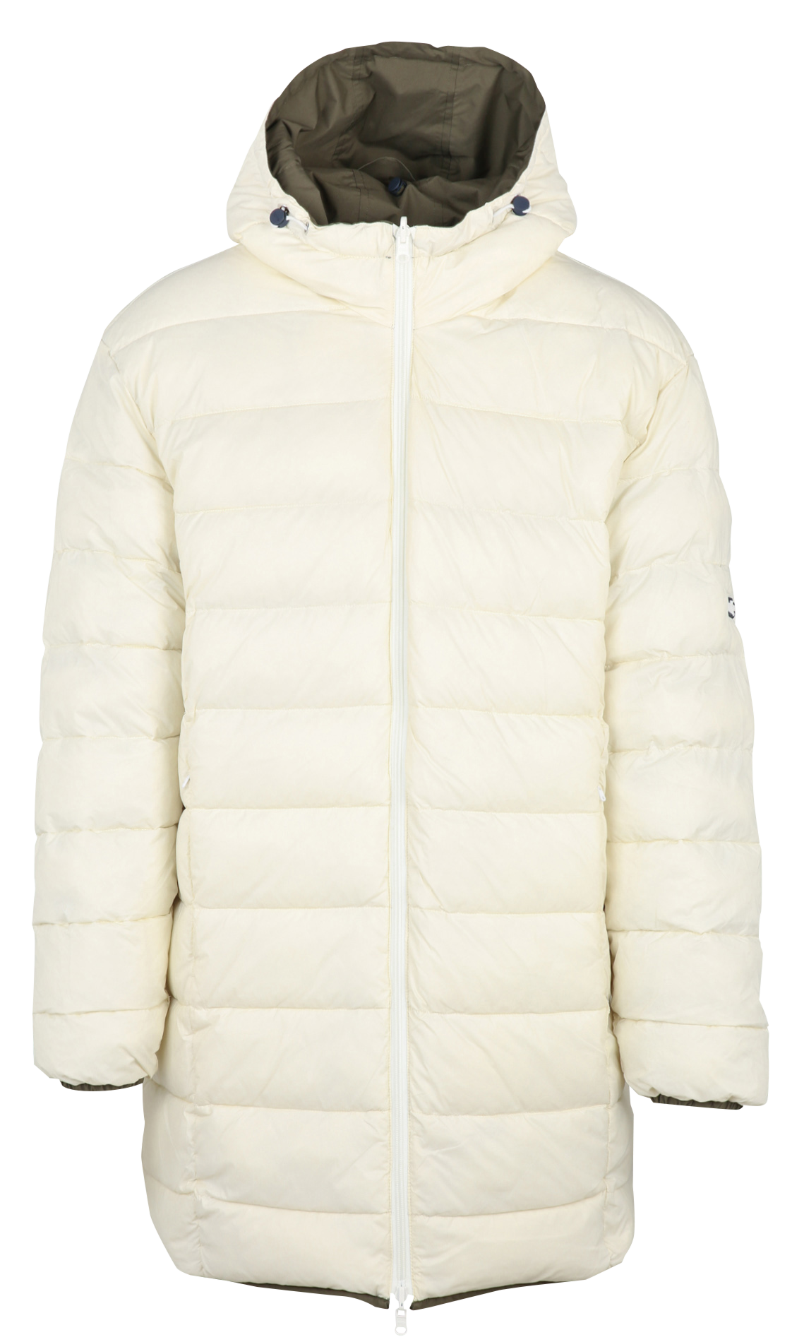 Langer Steppmantel mit Stehkragen, wendbar FLOTTE Khaki